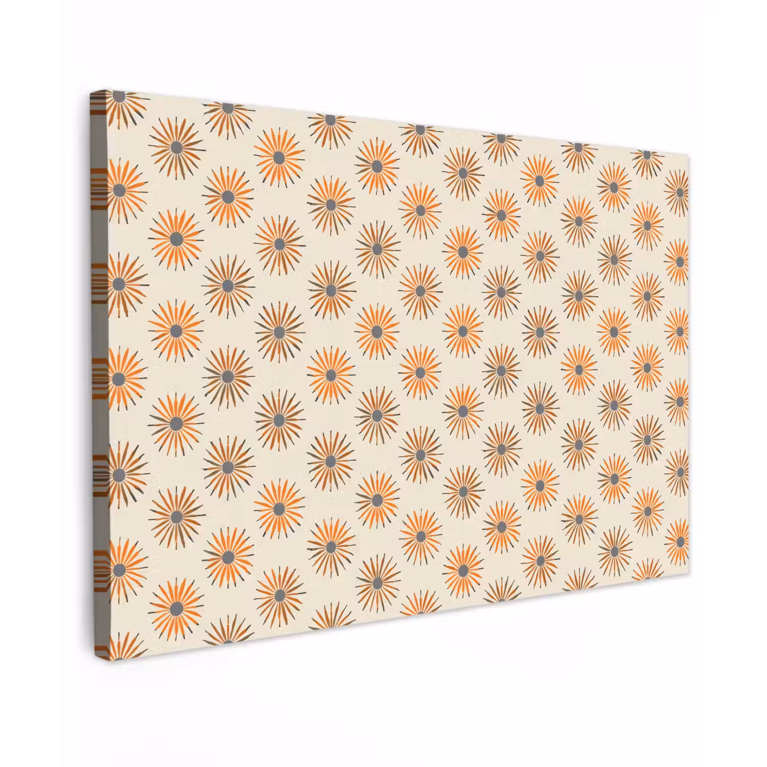 Madelief - Patroon - Oranje Tuinposter op houten frame 2 cm dik klein 845 -3d