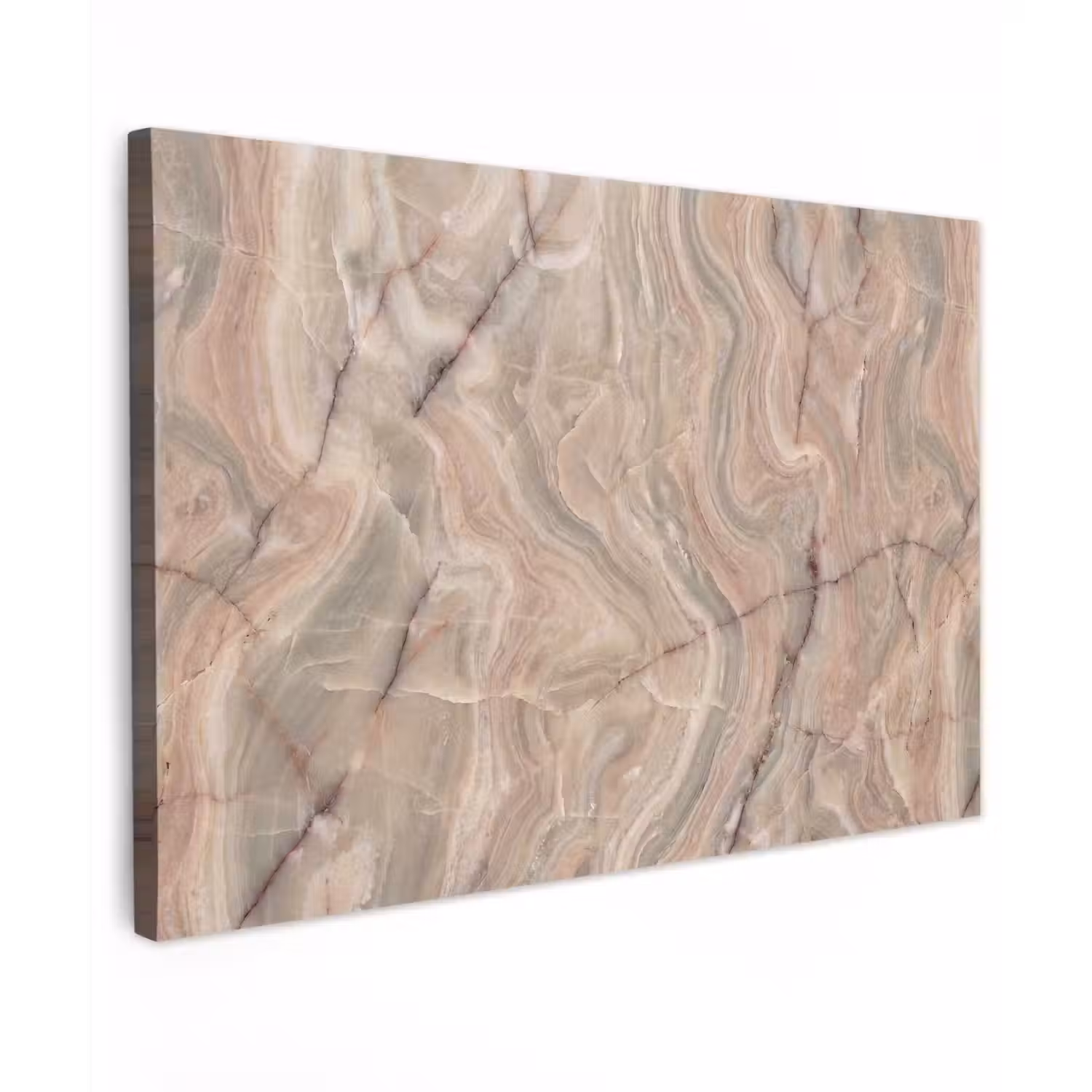Marmer - Patroon - Abstract - Beige - Groen Tuinposter op houten frame 2 cm dik klein -3d