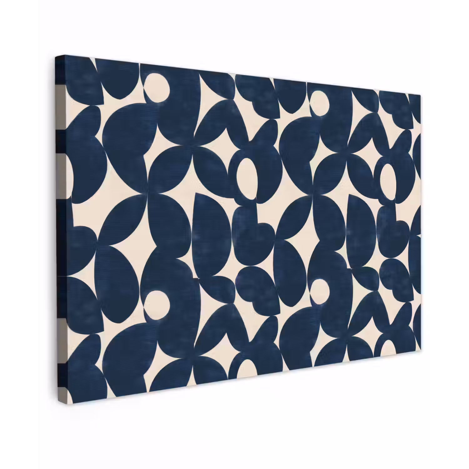 Modern - Geometrisch - Blauw Tuinposter op houten frame 2 cm dik klein 845 -3d