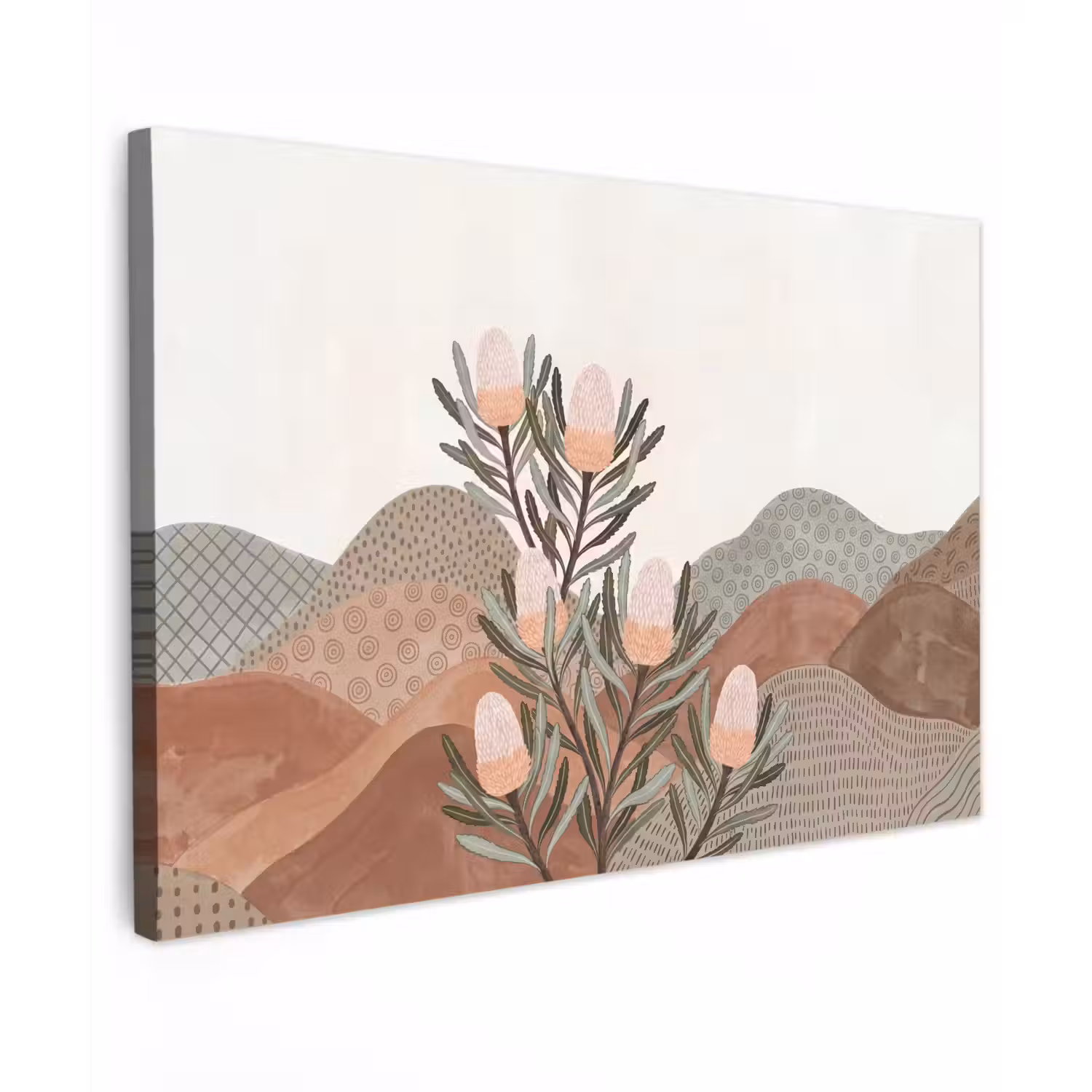 Modern - Heuvels - Terracotta Tuinposter op houten frame 2 cm dik klein -3d