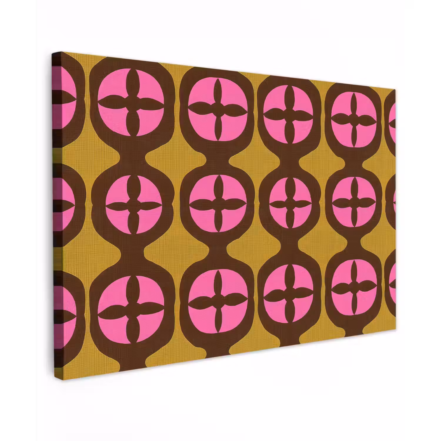 Modern - Patroon - Roze Tuinposter op houten frame 2 cm dik klein 845 -3d