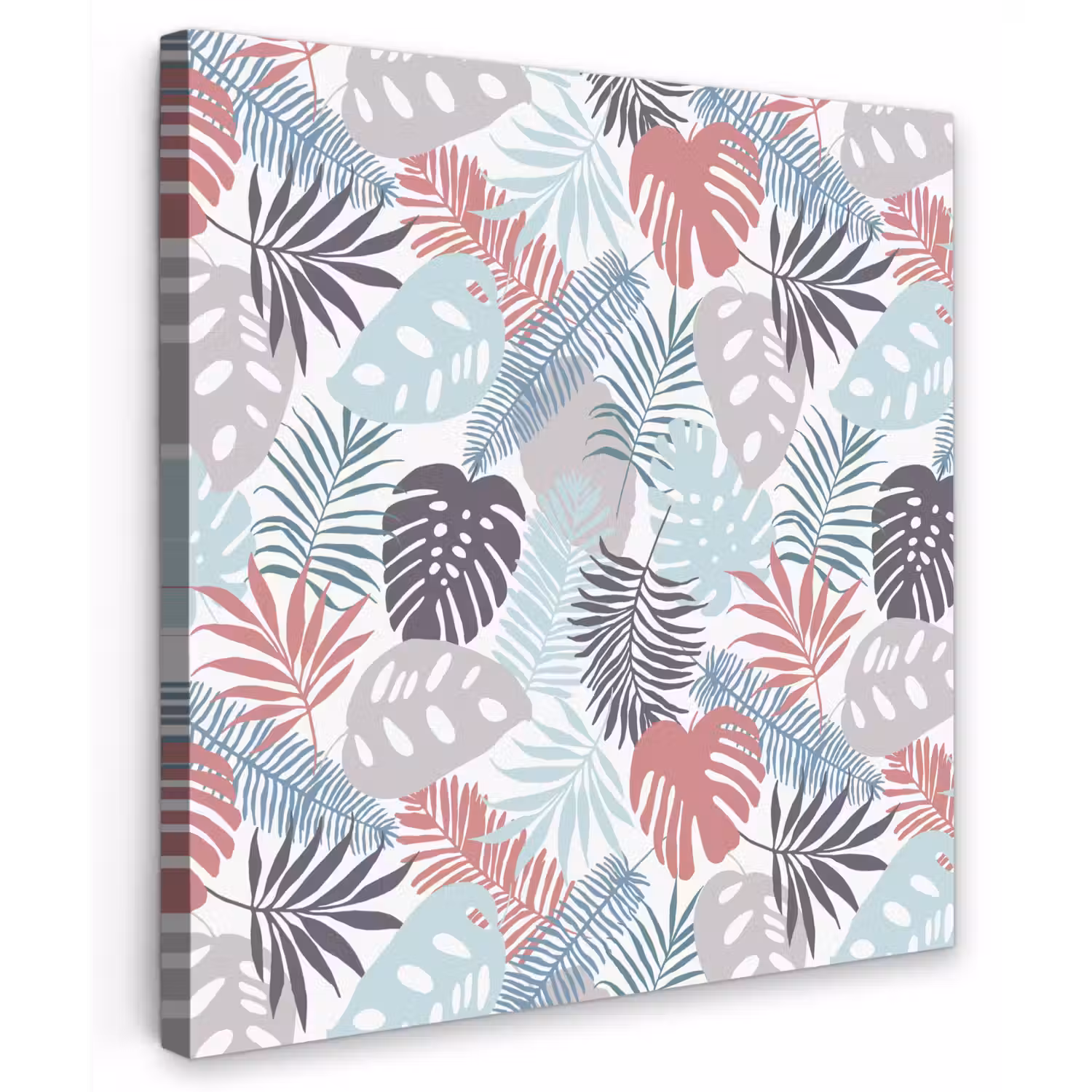 Monstera - Pastel - Bladeren - Tropical Tuinposter op houten frame 2 cm dik middel -3d