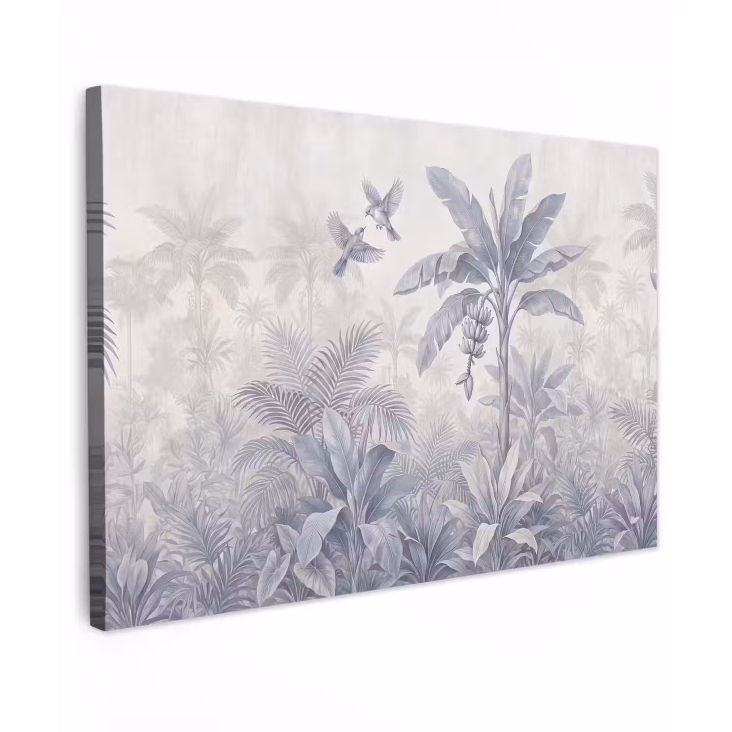 Natuur - Vogel - Jungle - Illustratie - Blauw Tuinposter op houten frame 2 cm dik klein -3d