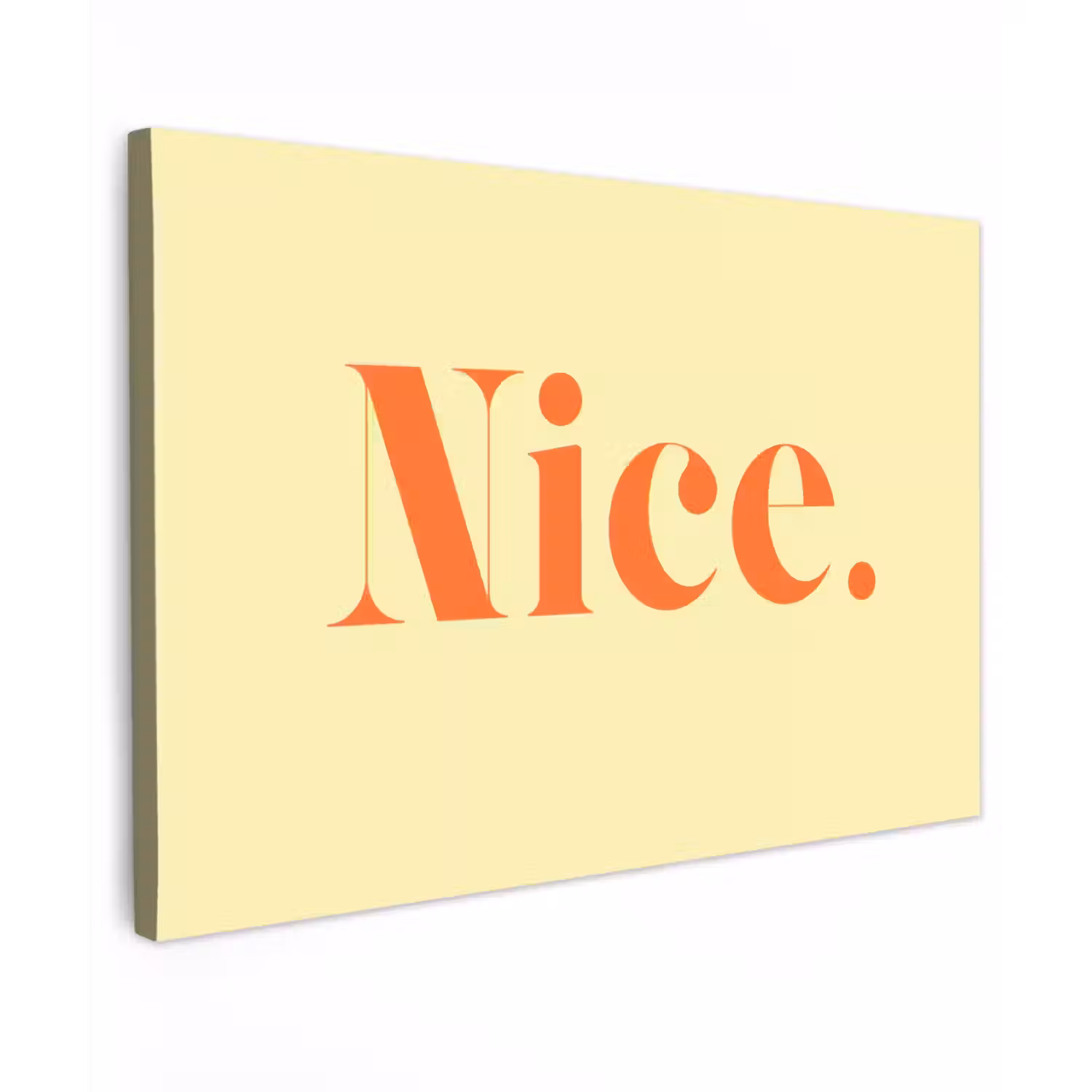 Nice - Oranje - Geel - Minimalistisch Tuinposter op houten frame 2 cm dik klein -3d