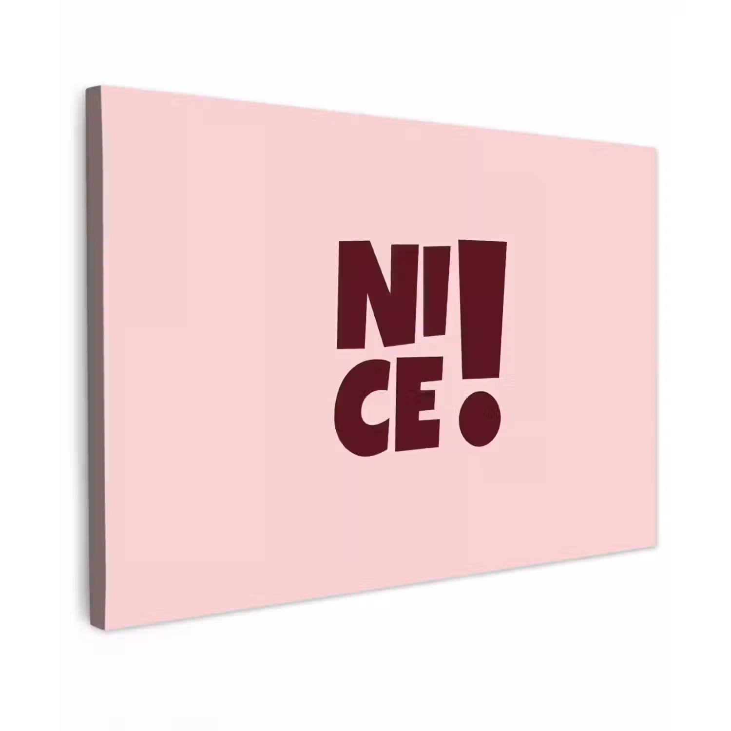 Nice - Uitroepteken - Roze Tuinposter op houten frame 2 cm dik klein -3d