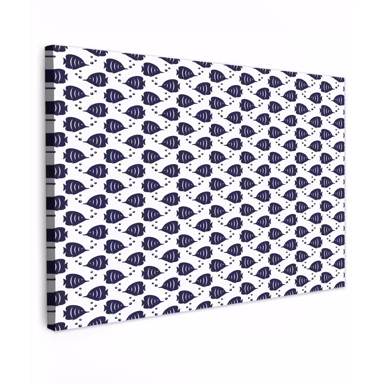 Oceaan - Vis - Blauw - Wit Tuinposter op houten frame 2 cm dik klein 845 -3d