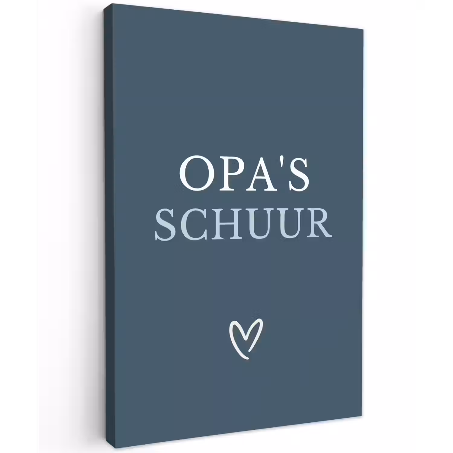 Opa's Schuur met Hart Tuinposter op houten frame 2 cm dik klein -3d