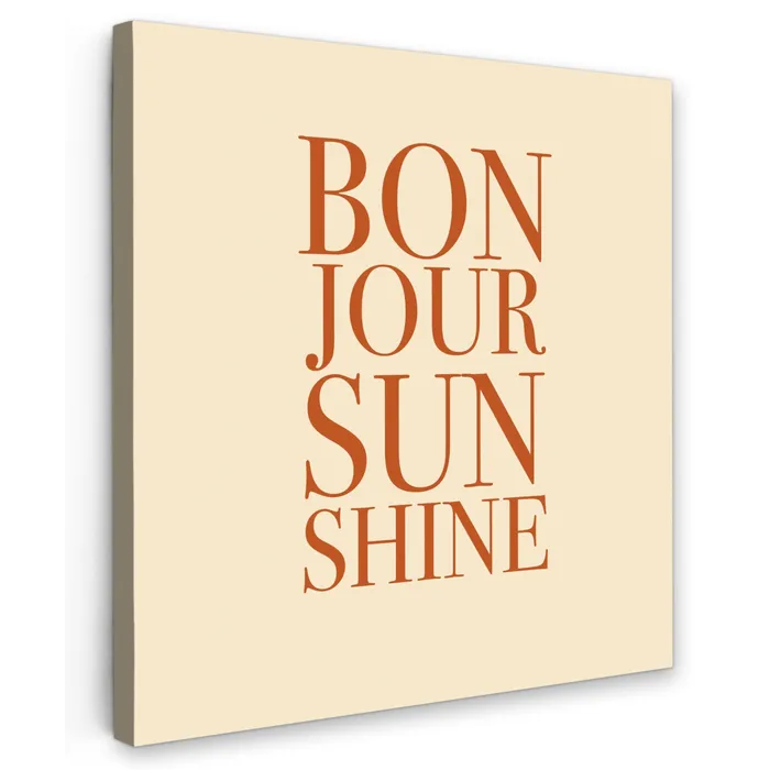 Oranje - Quote - Sun Tuinposter op houten frame 2 cm dik middel -3d