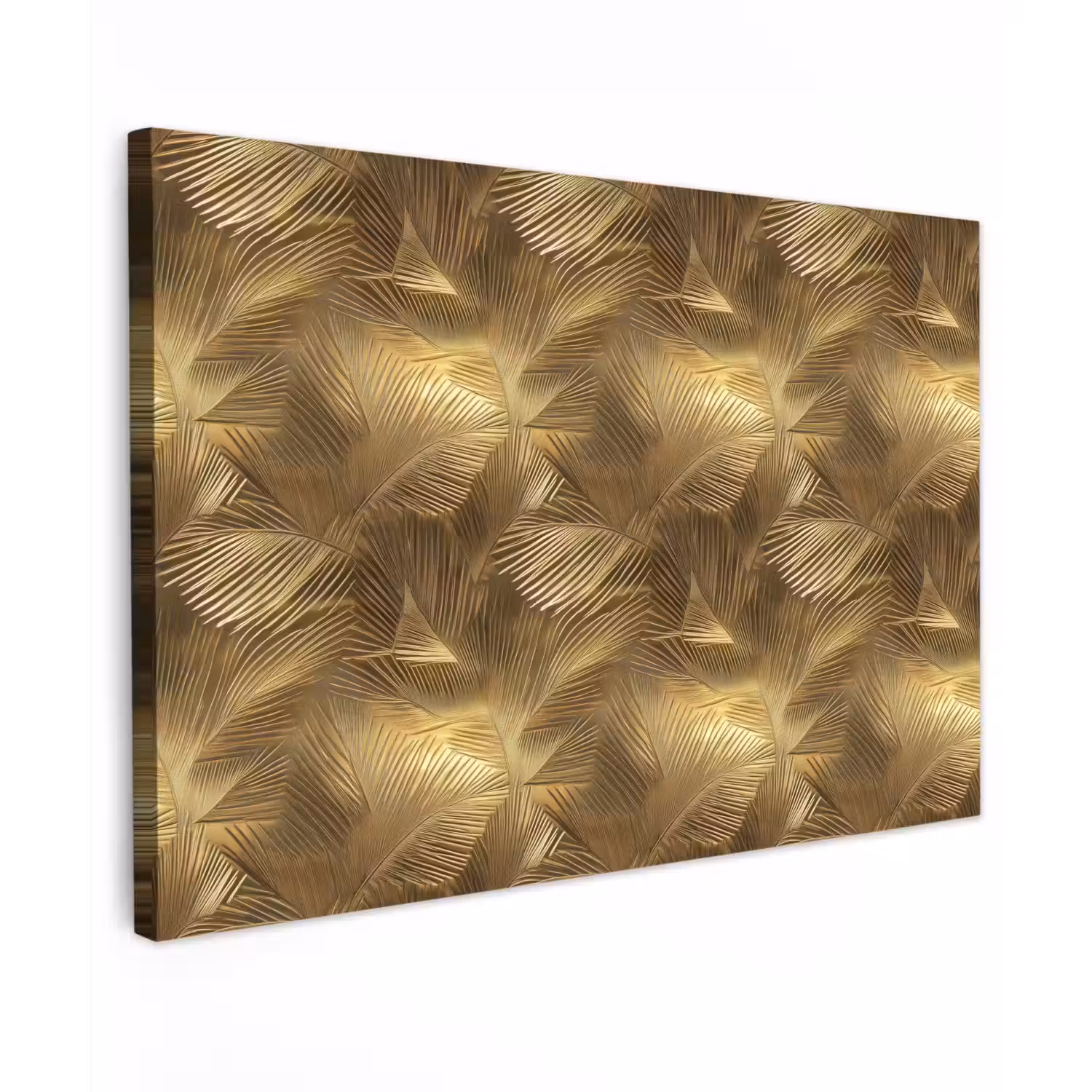 Palm - Waaier - Goud Tuinposter op houten frame 2 cm dik klein 845 -3d