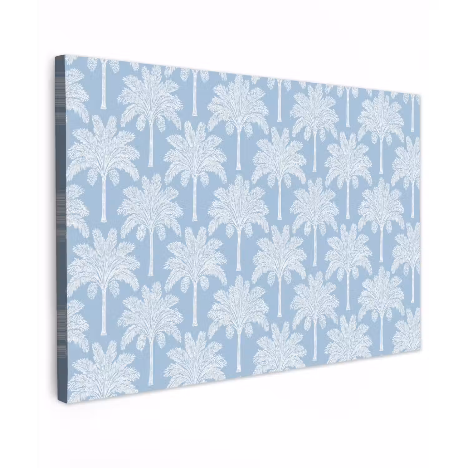 Palmboom - Modern - Blauw Tuinposter op houten frame 2 cm dik klein 845 -3d