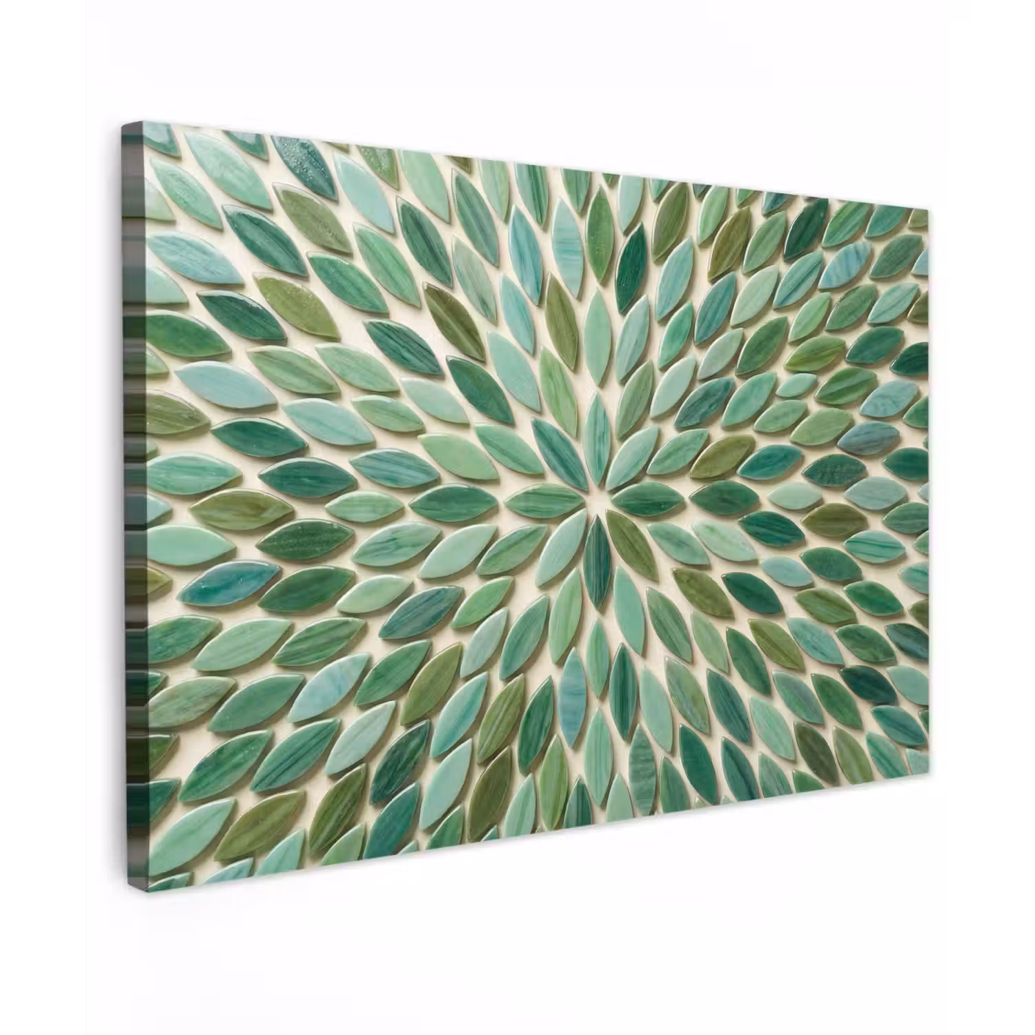 Patroon - Blad - Groen - Abstract Tuinposter op houten frame 2 cm dik klein -3d