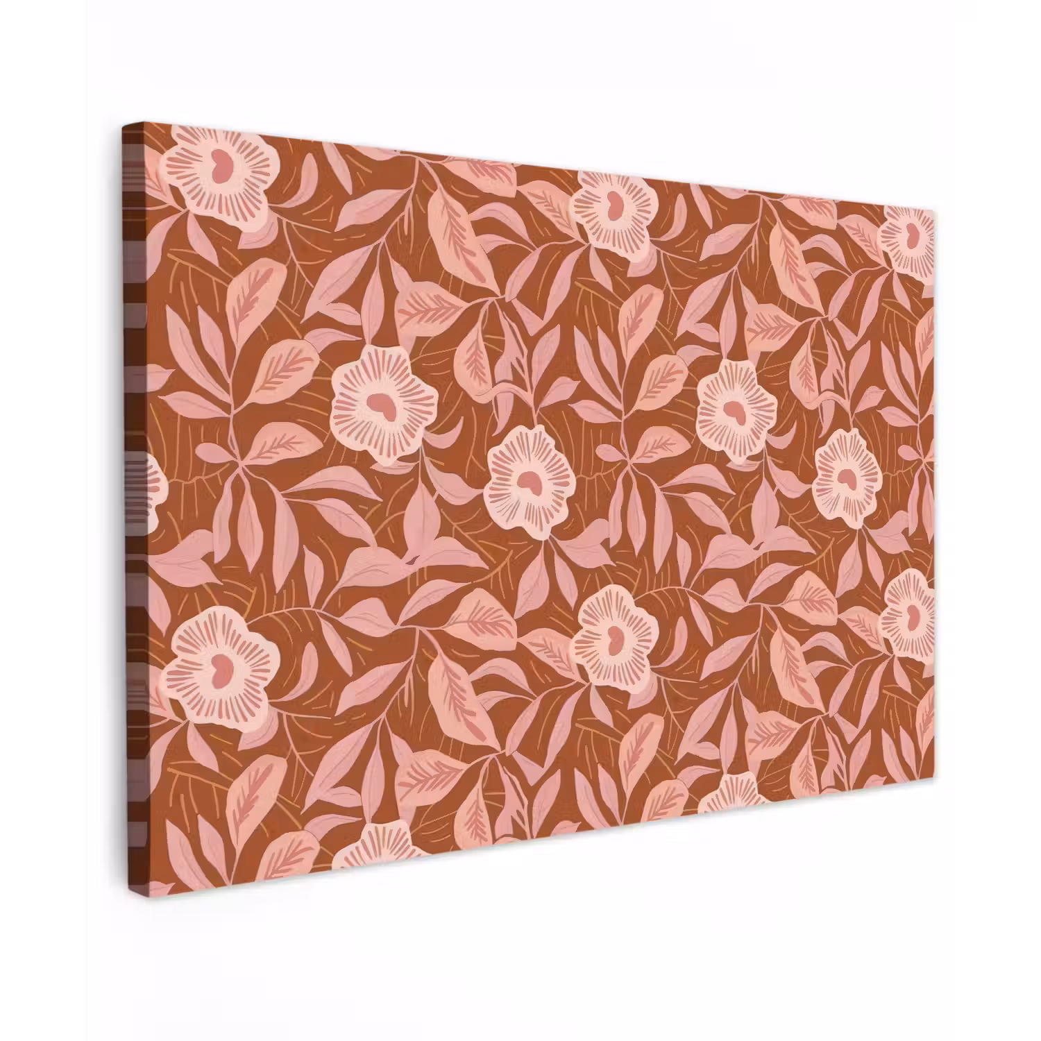 Patroon - Bladeren - Terracotta Tuinposter op houten frame 2 cm dik klein 845 -3d