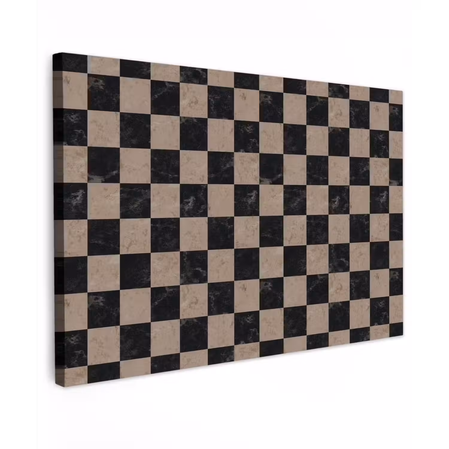 Patroon - Dambord - Marmer Tuinposter op houten frame 2 cm dik klein 845 -3d