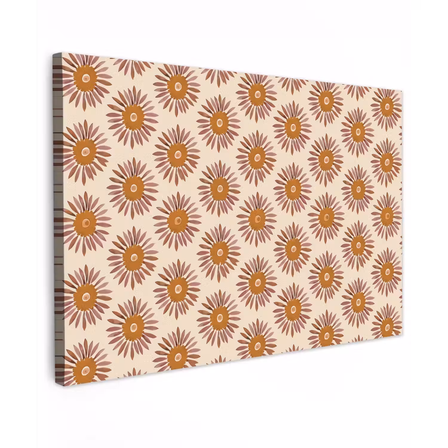 Patroon - Retro - Bruin Tuinposter op houten frame 2 cm dik klein 845 -3d