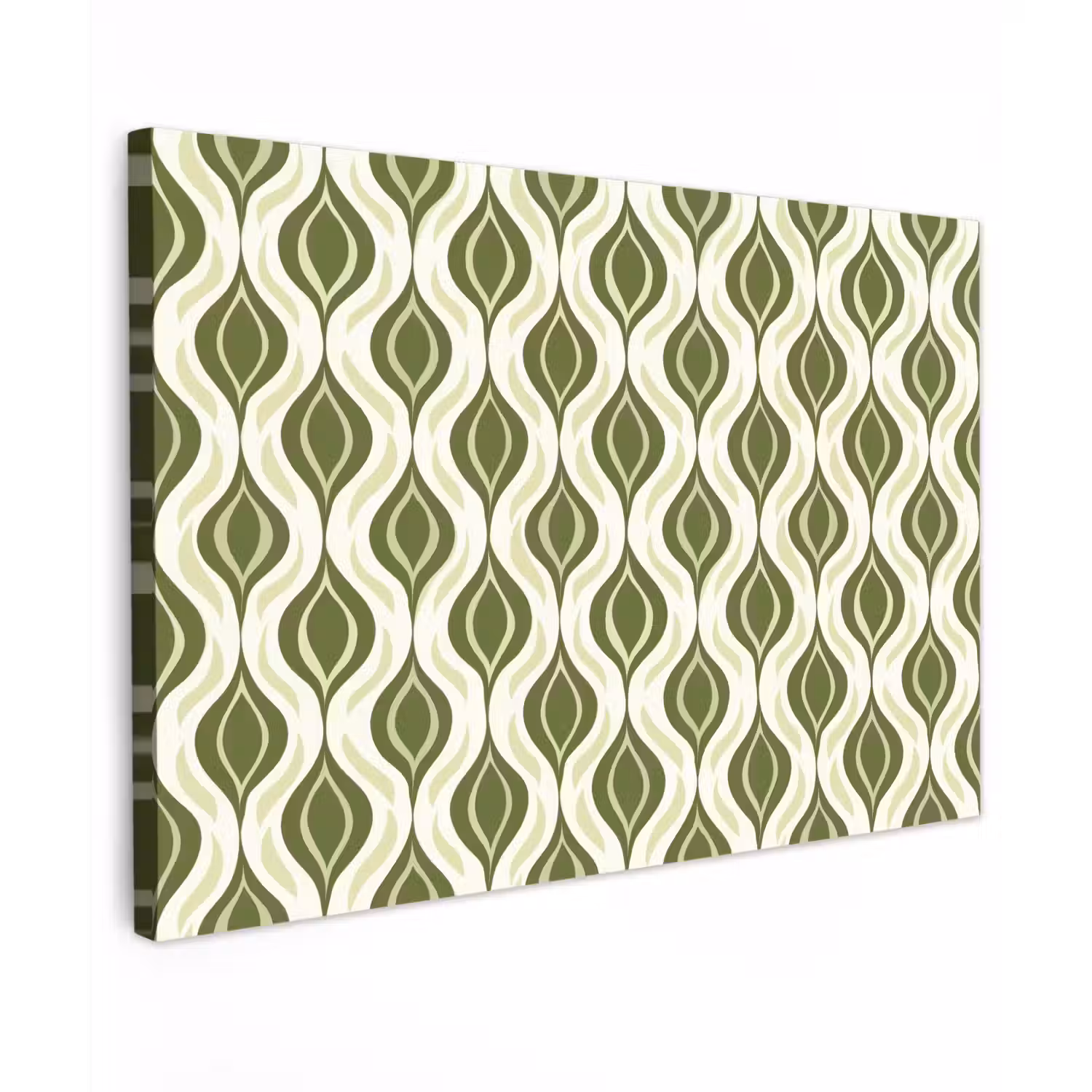Patroon - Retro - Groen Tuinposter op houten frame 2 cm dik klein 845 -3d