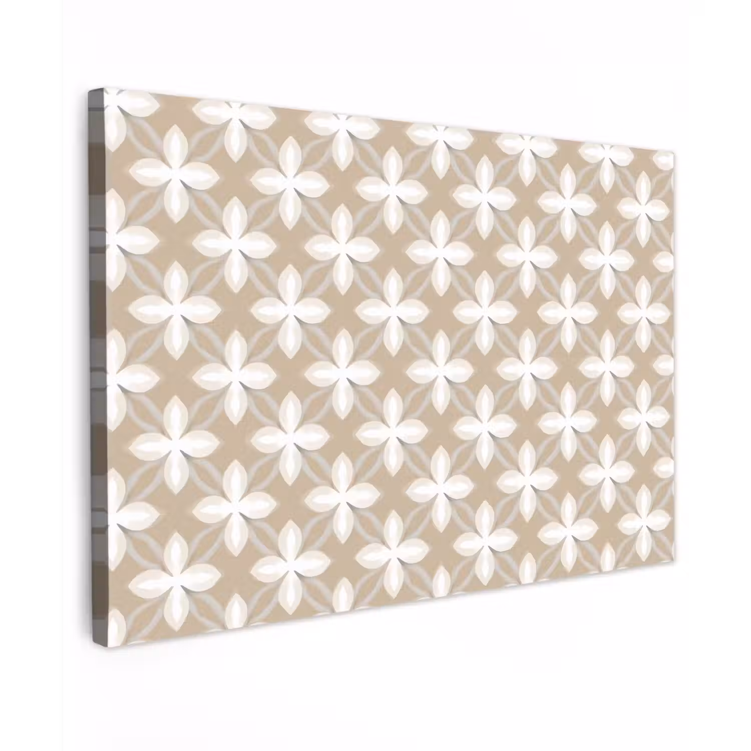 Patroon - Symmetrisch - Beige Tuinposter op houten frame 2 cm dik klein 845 -3d