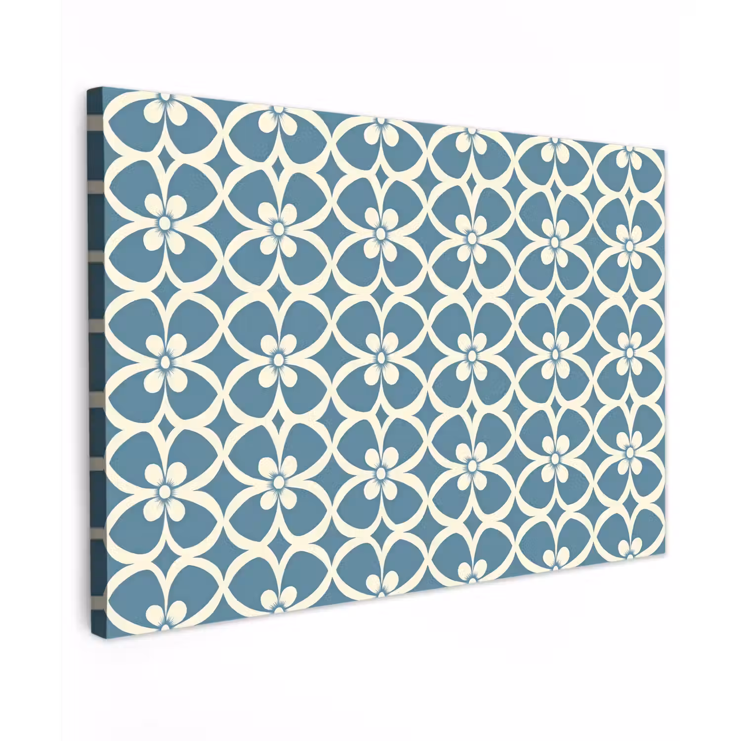 Patroon - Symmetrisch - Blauw Tuinposter op houten frame 2 cm dik klein 845 -3d