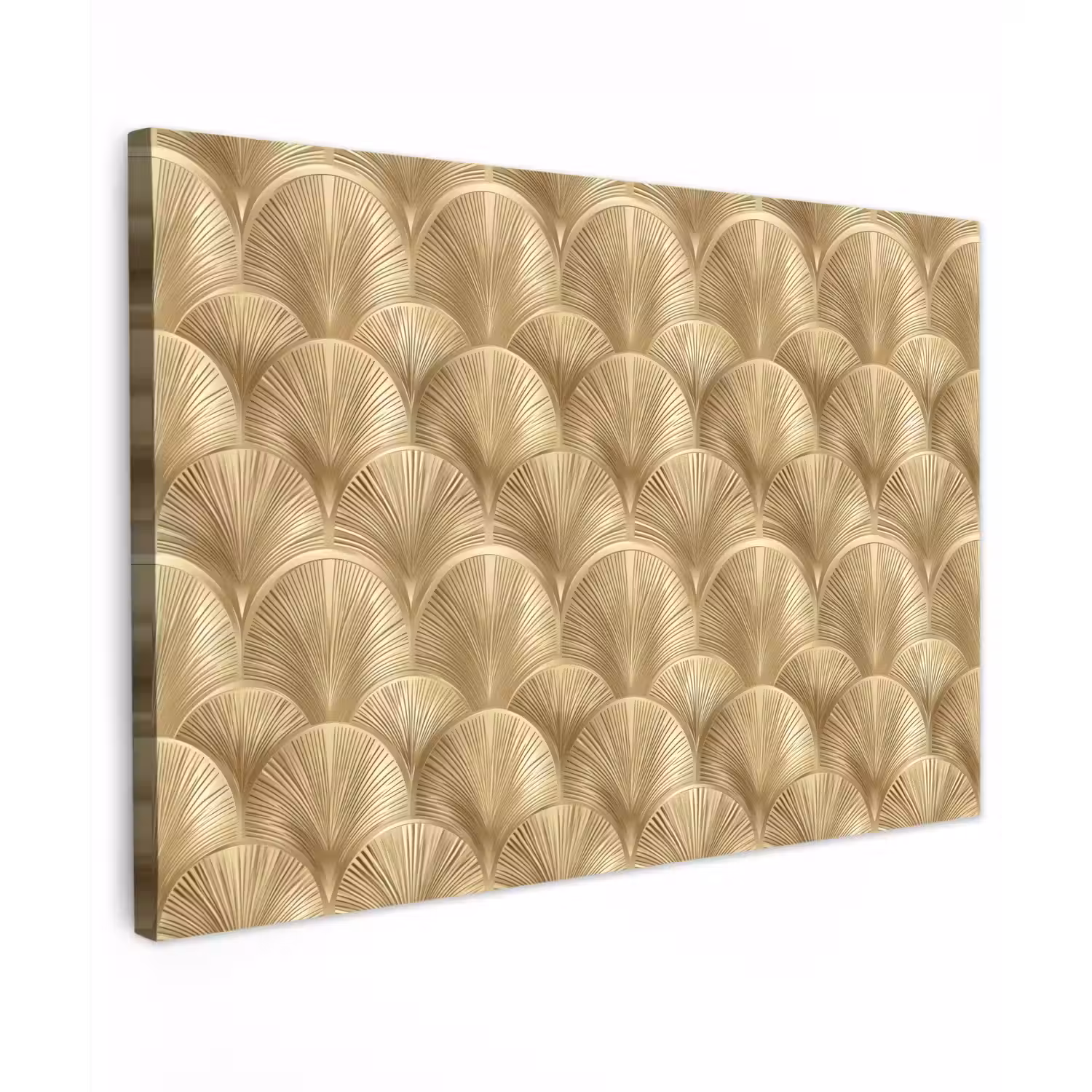 Patroon - Waaier - Goud Tuinposter op houten frame 2 cm dik klein 845 -3d