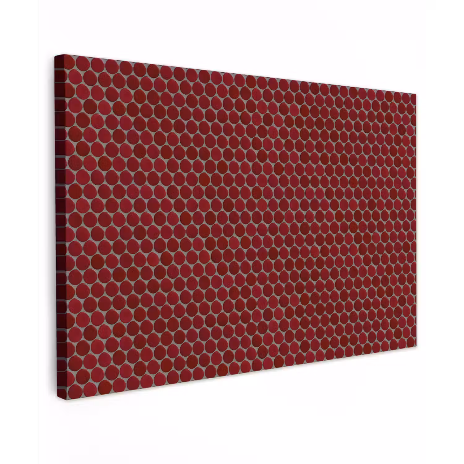Penny - Mozaïek - Rond - Rood Tuinposter op houten frame 2 cm dik klein 845 -3d