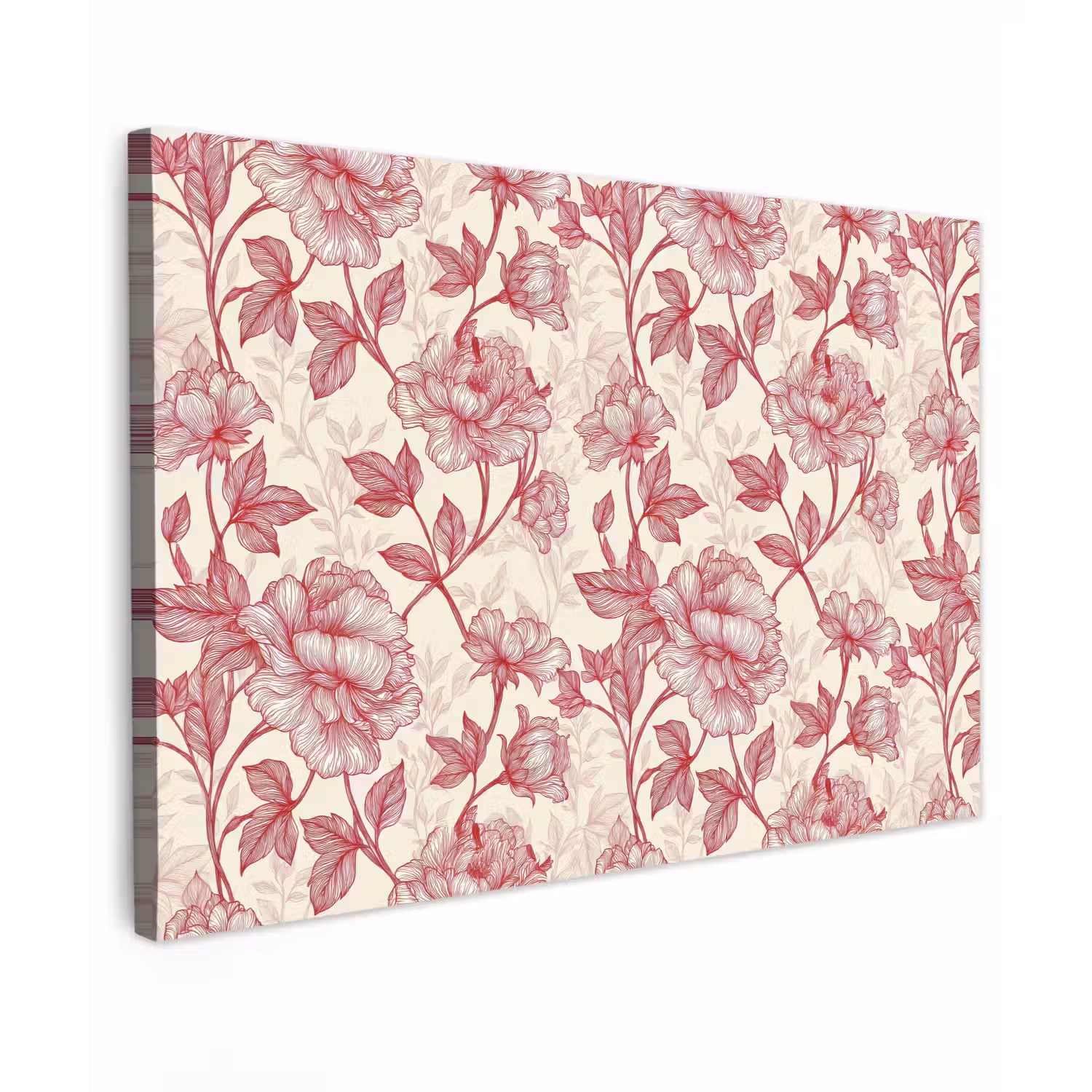 Pioenrozen - Modern - Rood Tuinposter op houten frame 2 cm dik klein 845 -3d