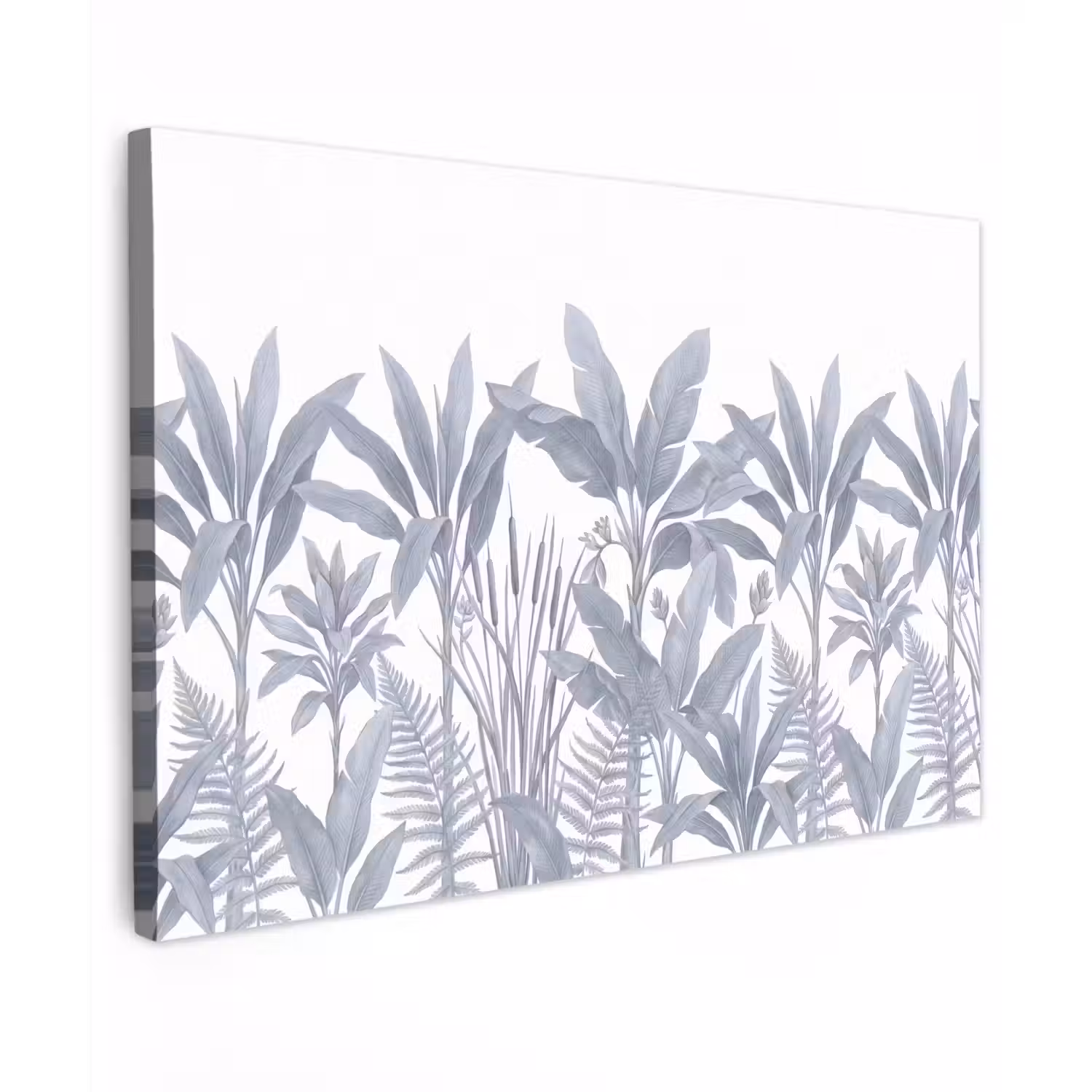Planten - Bladeren - Natuur - Grijs Tuinposter op houten frame 2 cm dik klein -3d