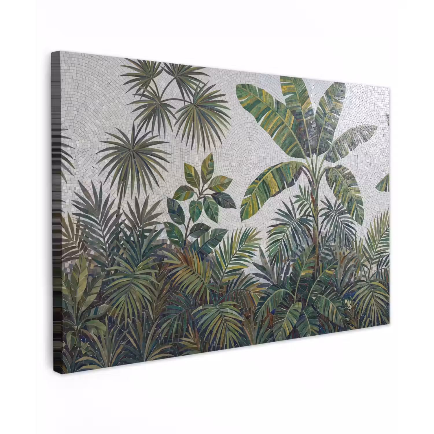 Planten - Tropisch - Mozaïek - Groen - Natuur Tuinposter op houten frame 2 cm dik klein -3d