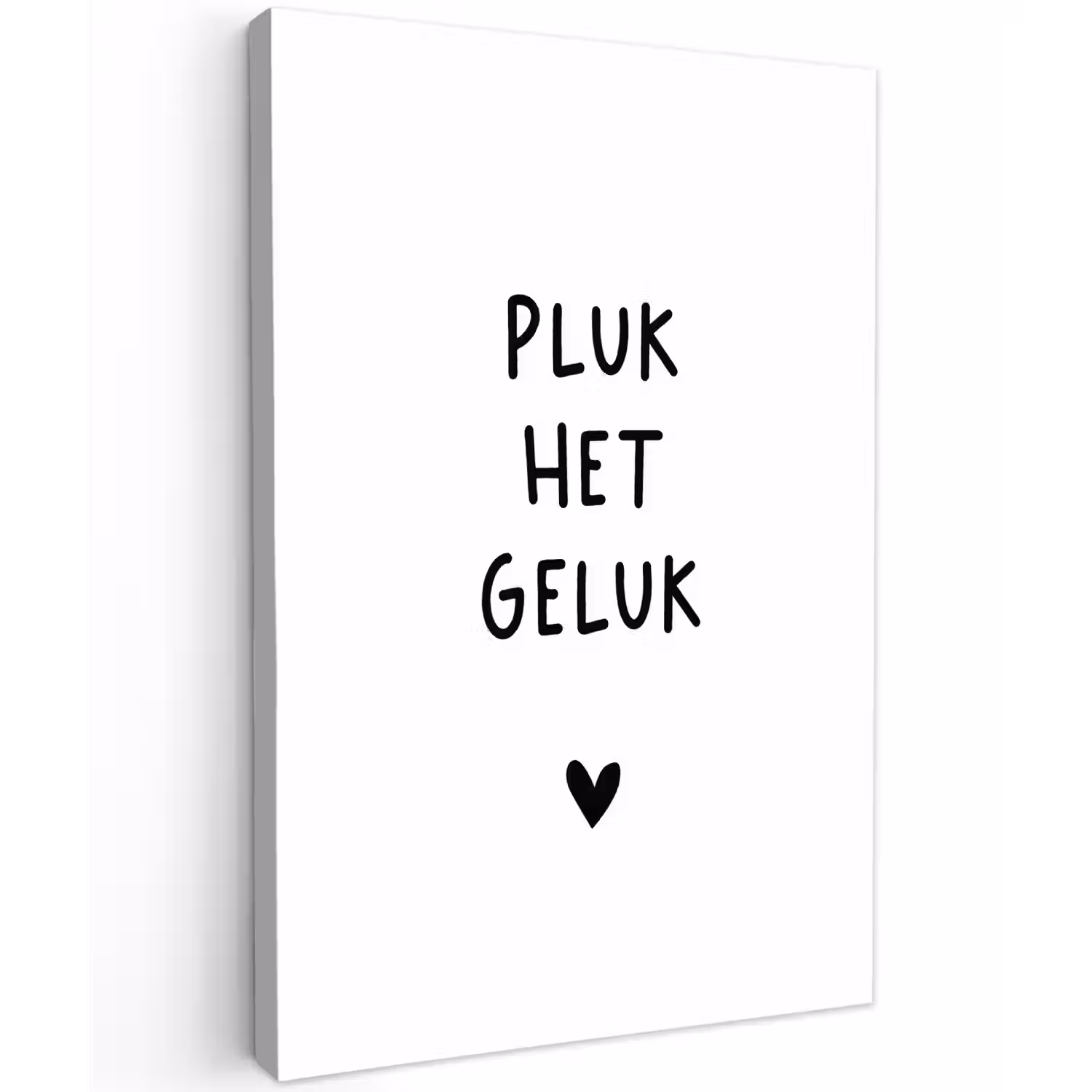 Pluk het geluk - Quotes - Spreuken Tuinposter op houten frame 2 cm dik klein -3d