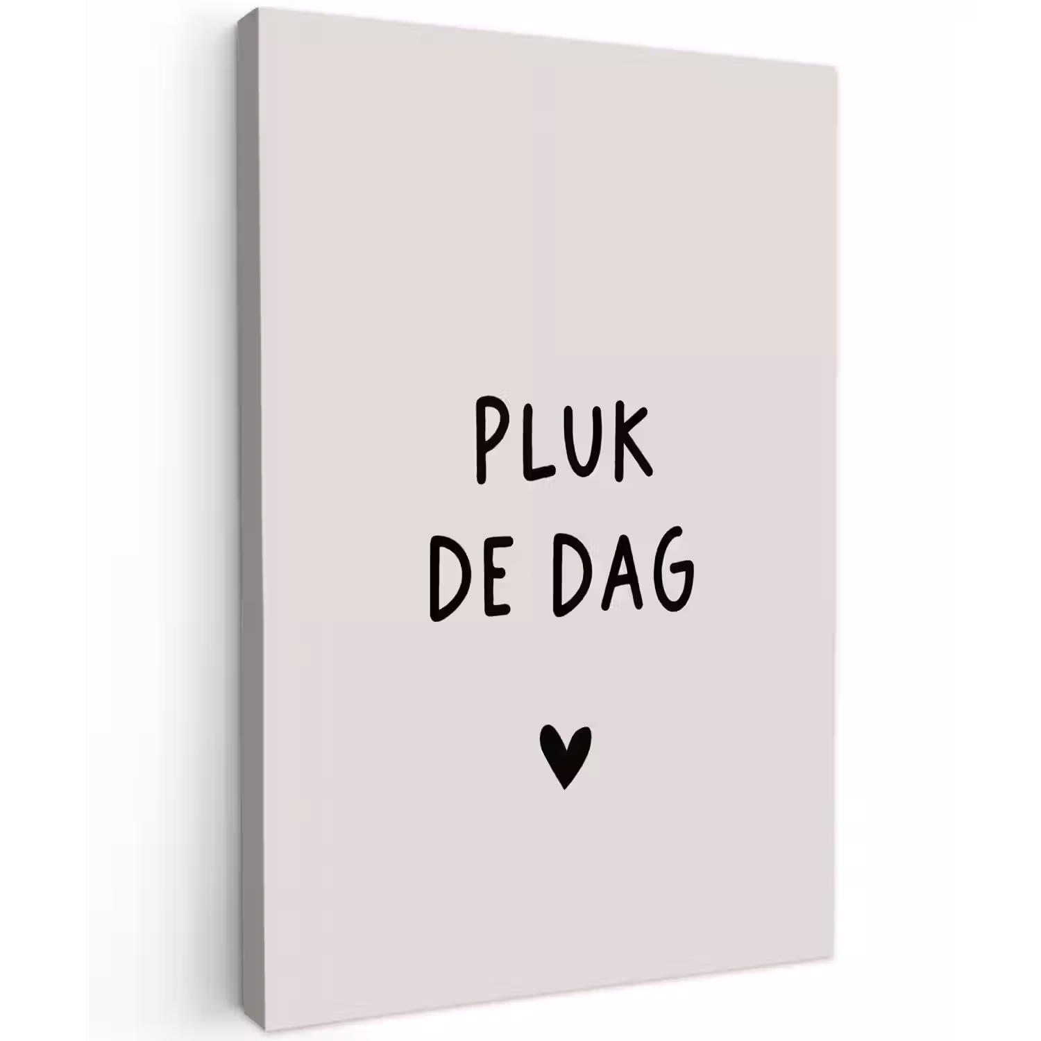 plukdedag-beige Tuinposter op houten frame 2 cm dik klein -3d