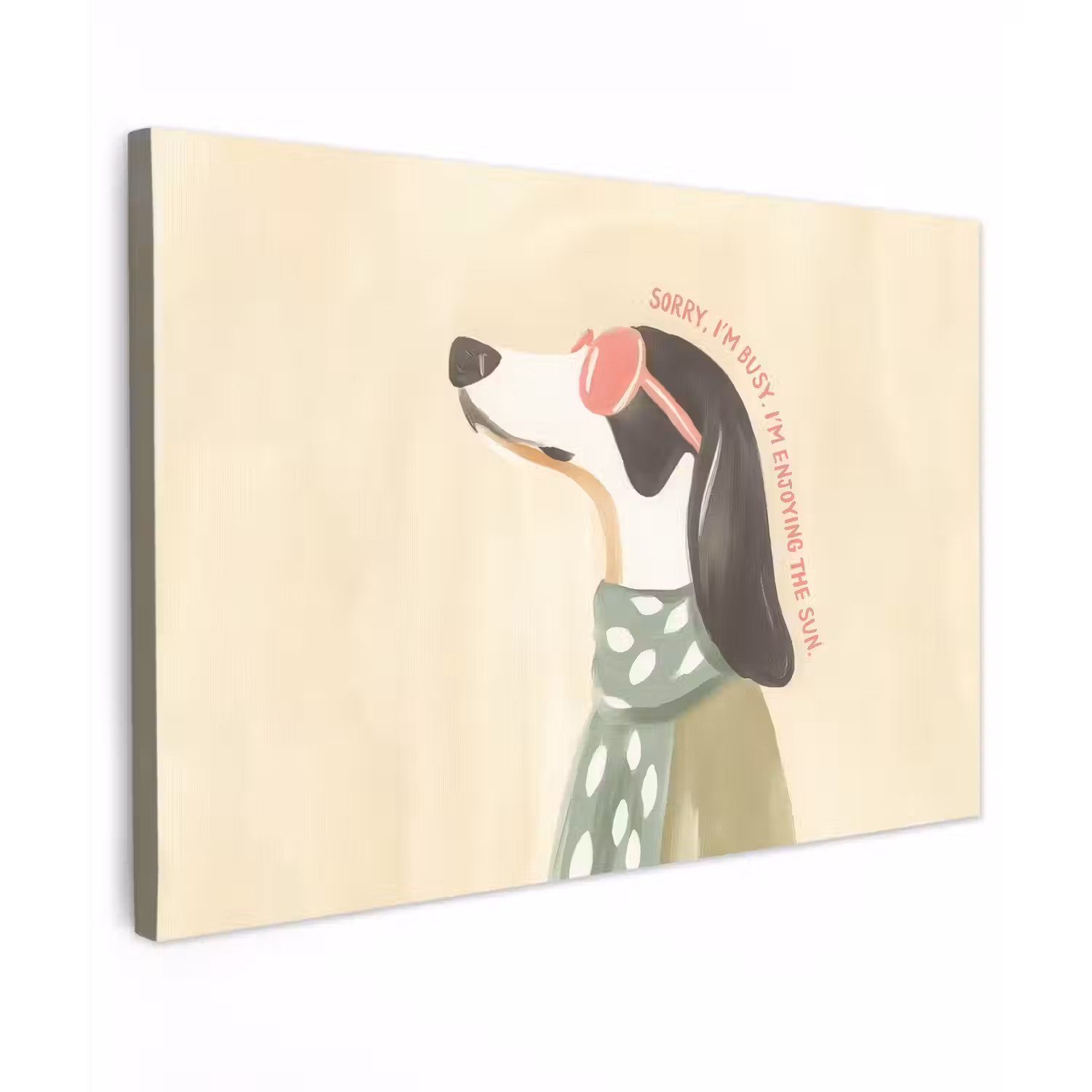 Quote - Hond - Zonnebril Tuinposter op houten frame 2 cm dik klein -3d