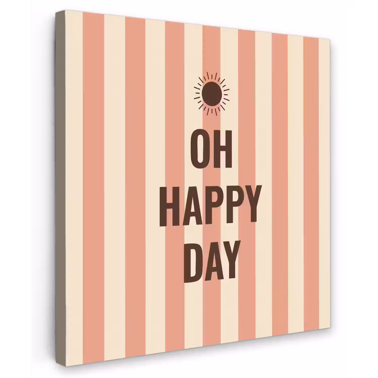 Quote - Zomer - Strepen Tuinposter op houten frame 2 cm dik middel -3d