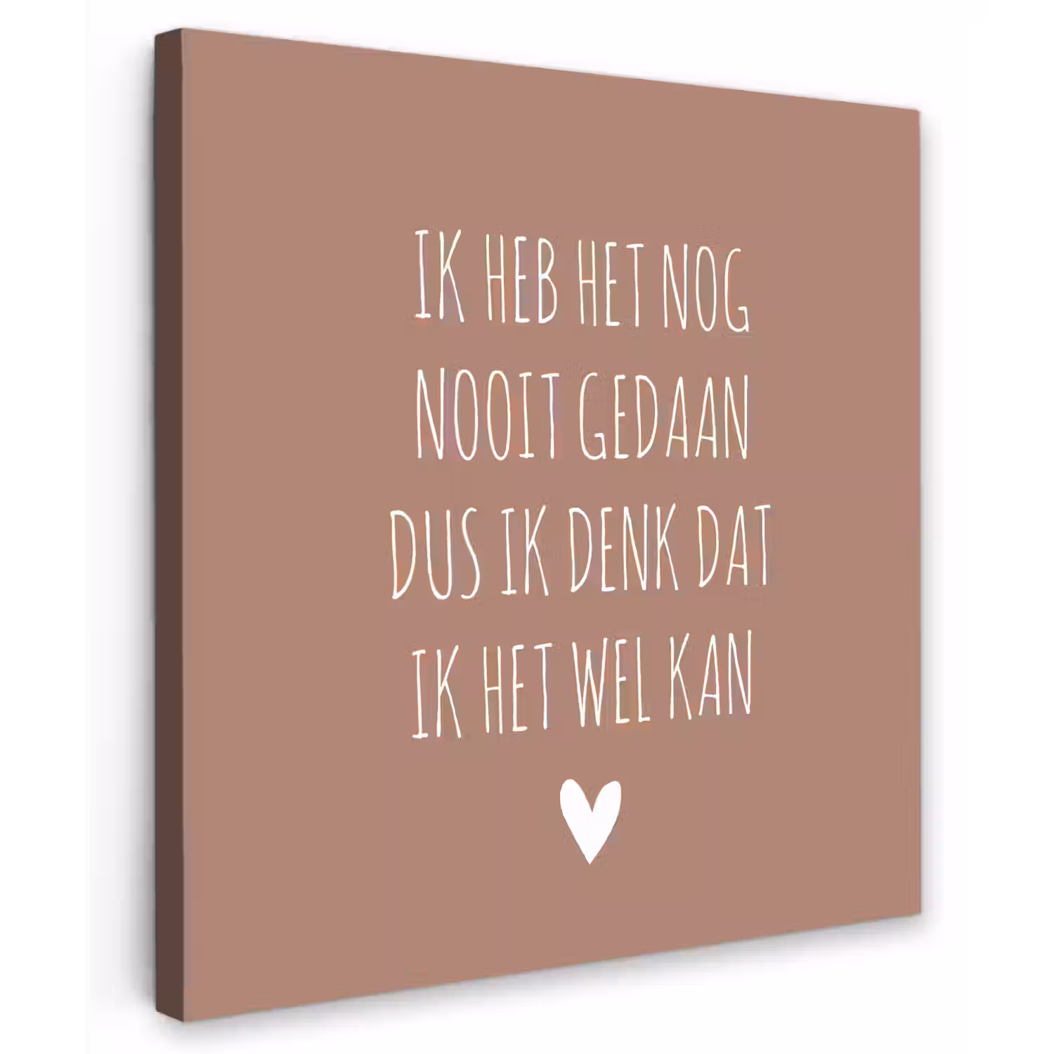 Quotes - Spreuken - Ik heb het nog nooit gedaan dus Tuinposter op houten frame 2 cm dik middel -3d