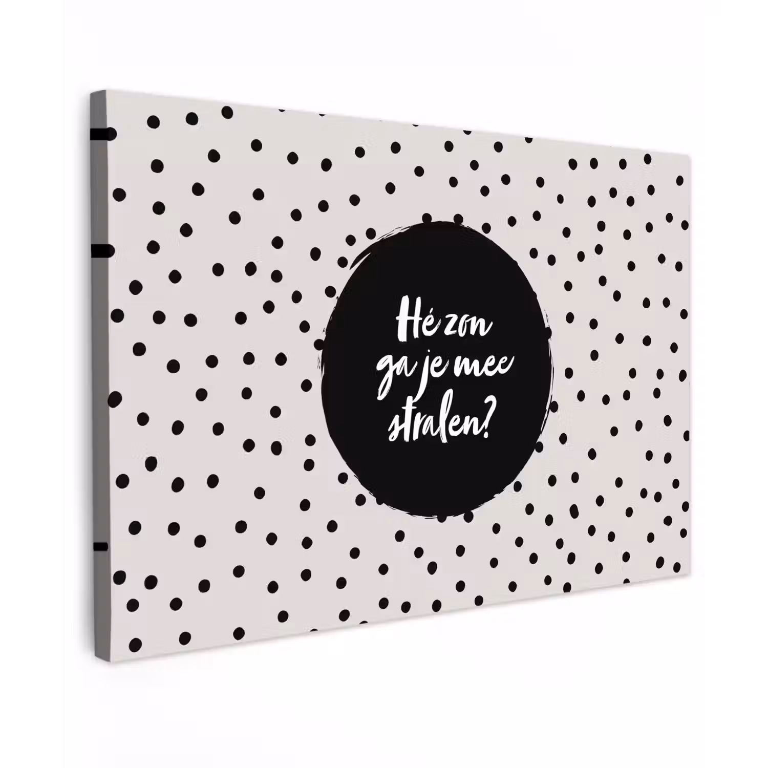 Quotes - Tekst - Hé zon ga je mee stralen? - Zon Tuinposter op houten frame 2 cm dik klein -3d