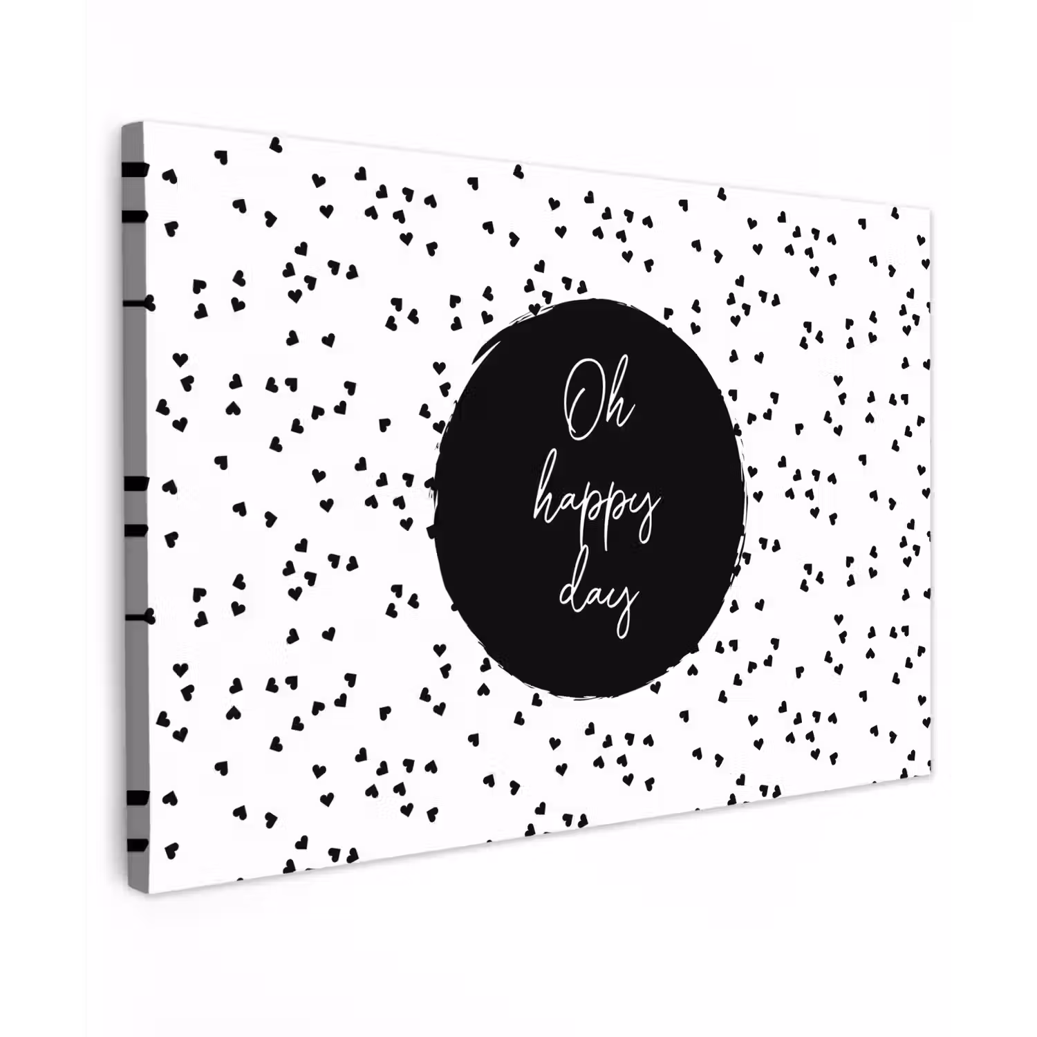 Quotes - Tekst - Oh happy day - Geluk Tuinposter op houten frame 2 cm dik klein -3d