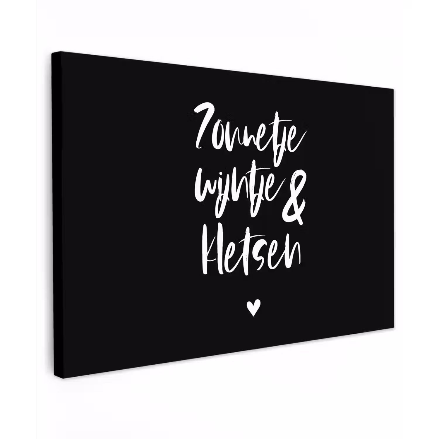 Quotes - Zonnetje, wijntje & kletsen - Tekst - Wijn - Zomer Tuinposter op houten frame 2 cm dik klein -3d