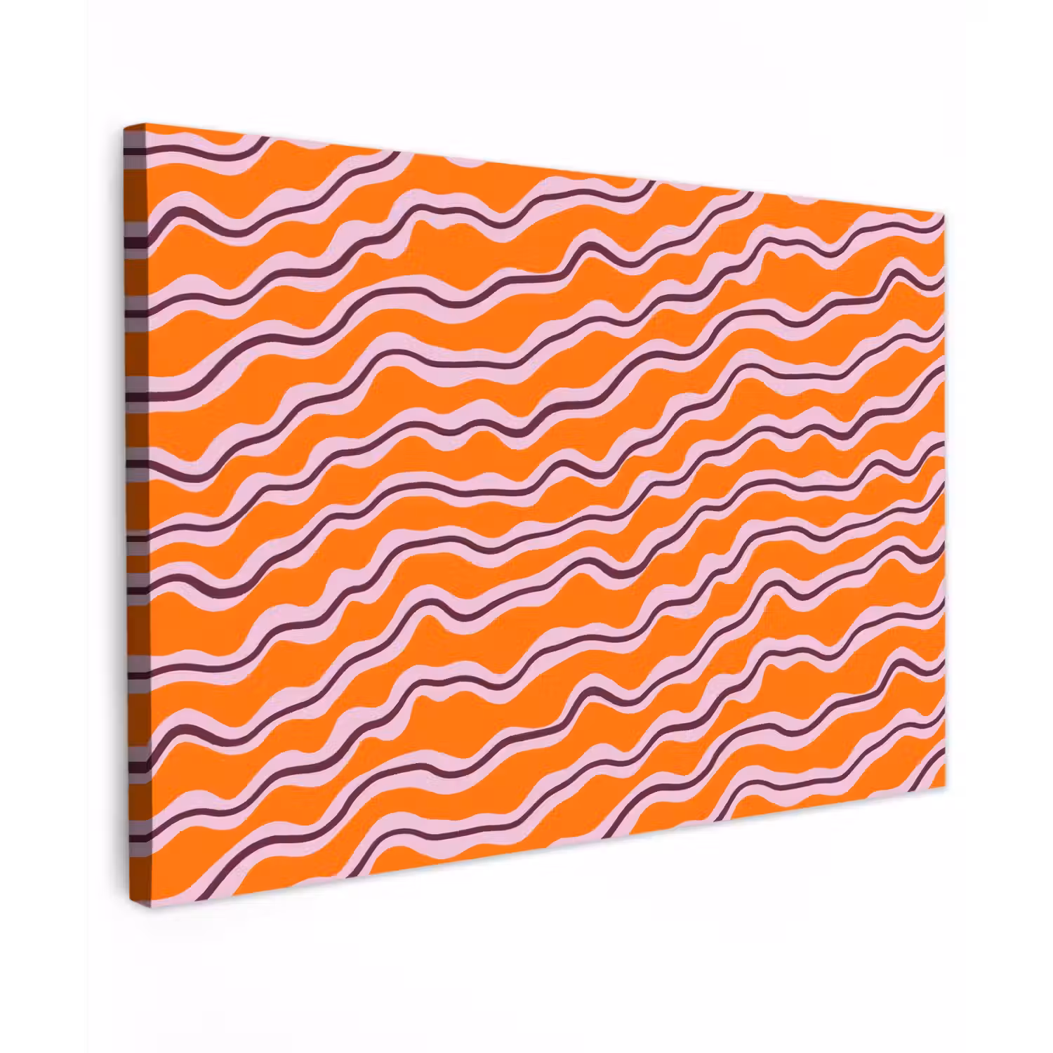 Retro - Golvend - Oranje Tuinposter op houten frame 2 cm dik klein 845 -3d