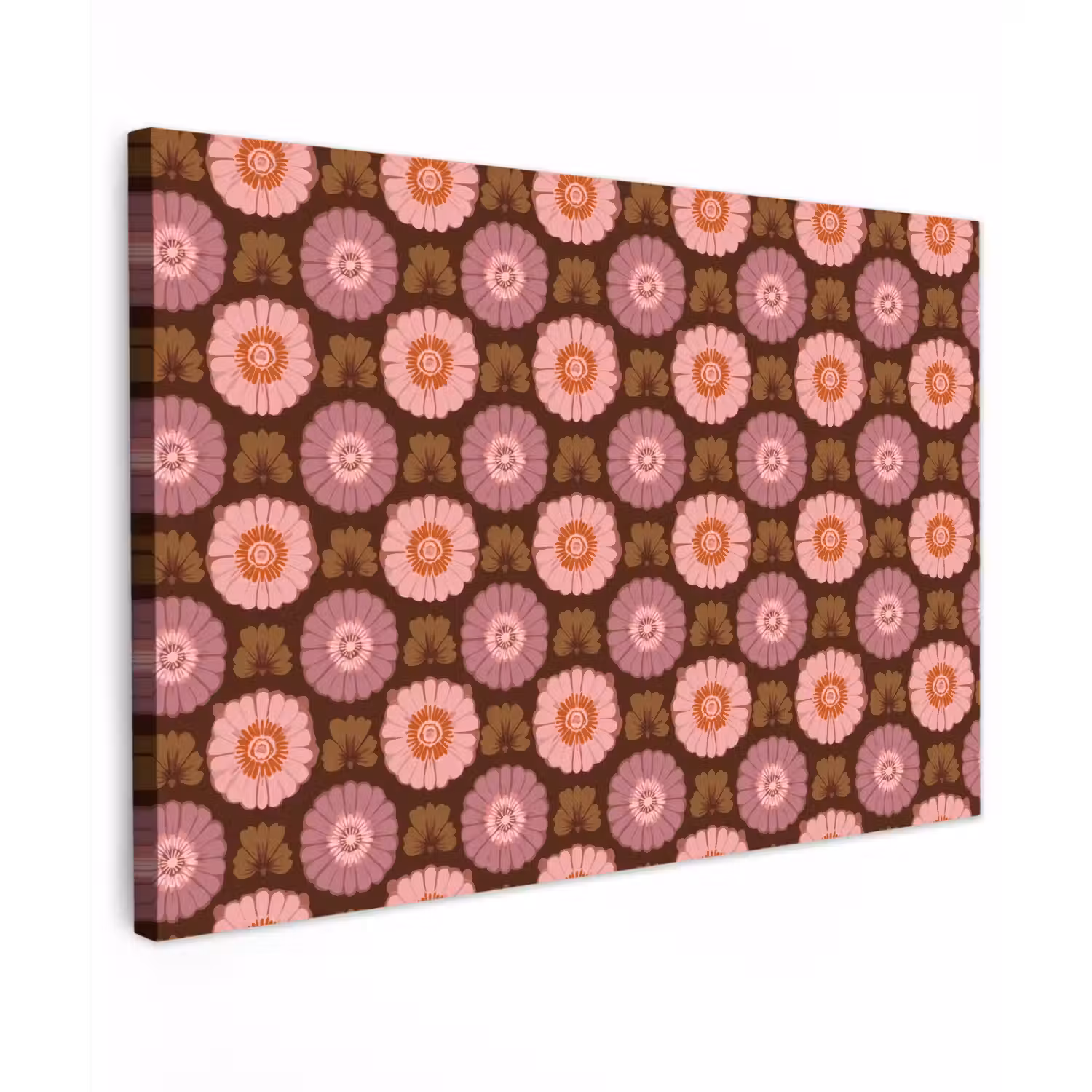 Retro - Madelief - Roze Tuinposter op houten frame 2 cm dik klein 845 -3d