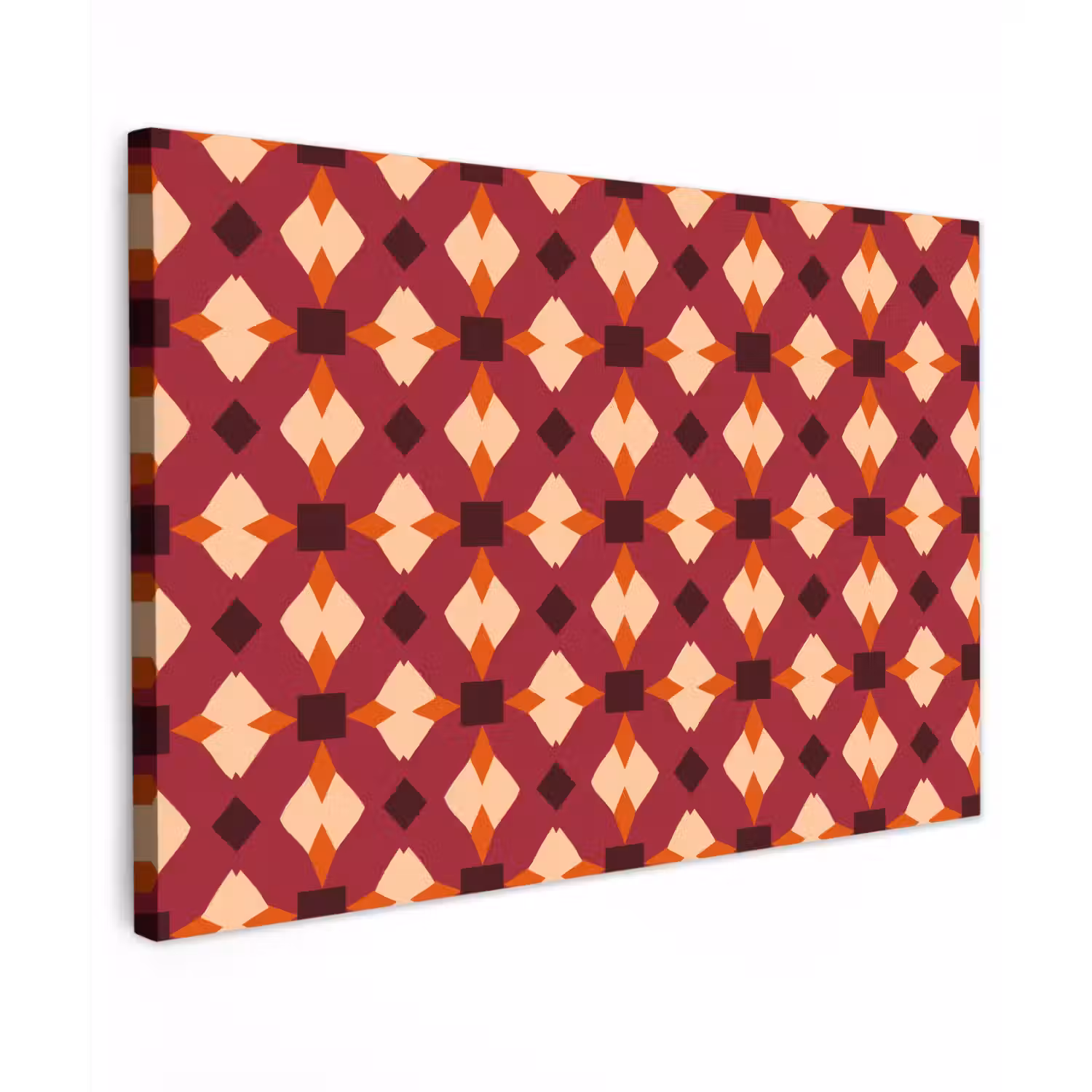 Retro - Patroon - Kleurrijk Tuinposter op houten frame 2 cm dik klein 845 -3d
