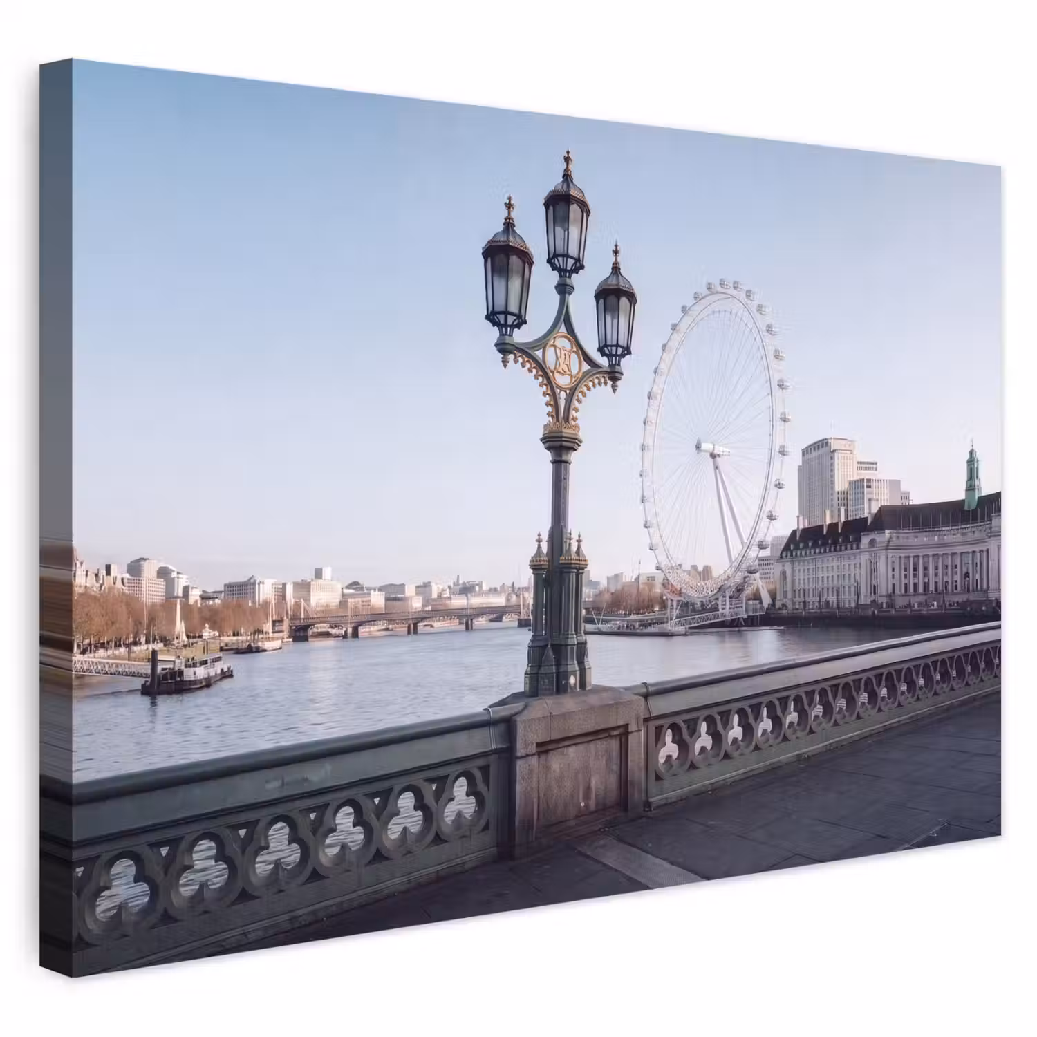 Reuzenrad - Londen - Stad - Architectuur - Brug Tuinposter op houten frame 2 cm dik klein -3d
