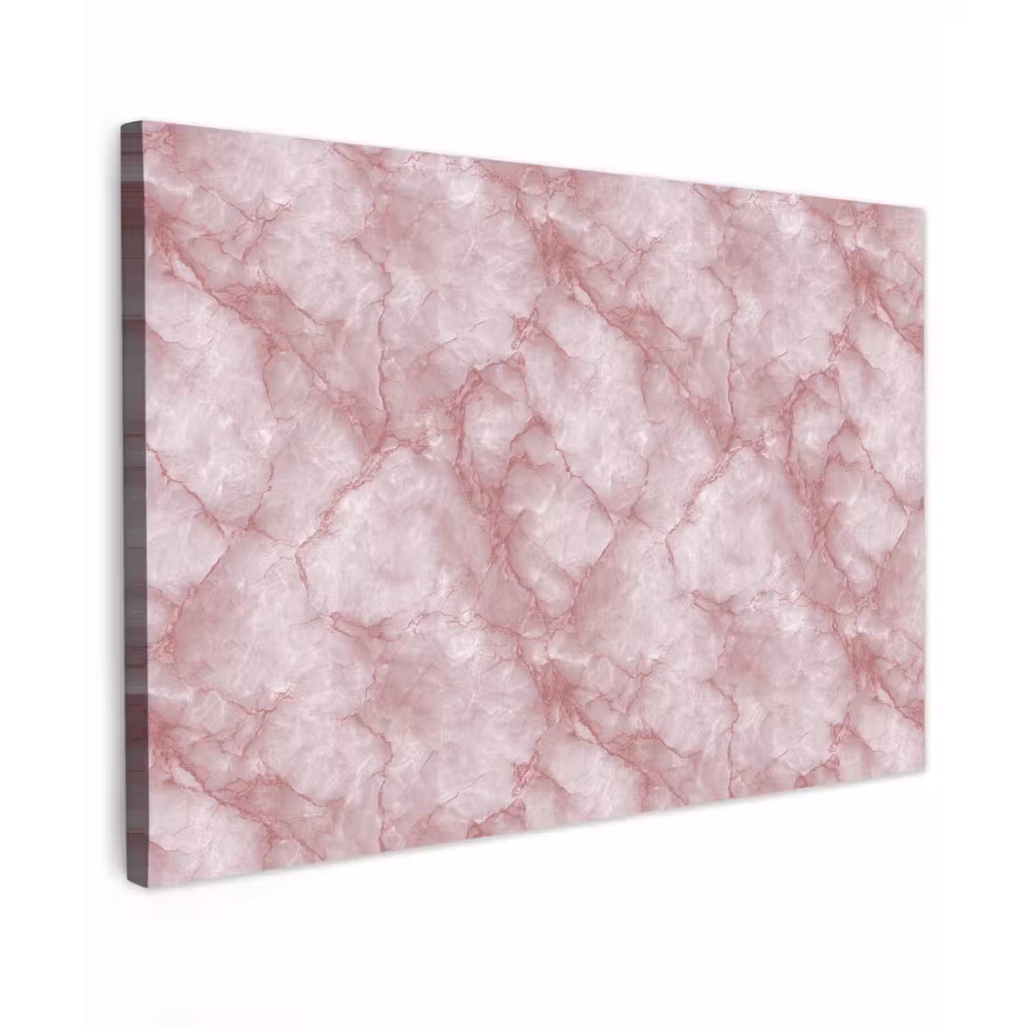Roze - Kwartsmarmer - Aders Tuinposter op houten frame 2 cm dik klein 845 -3d