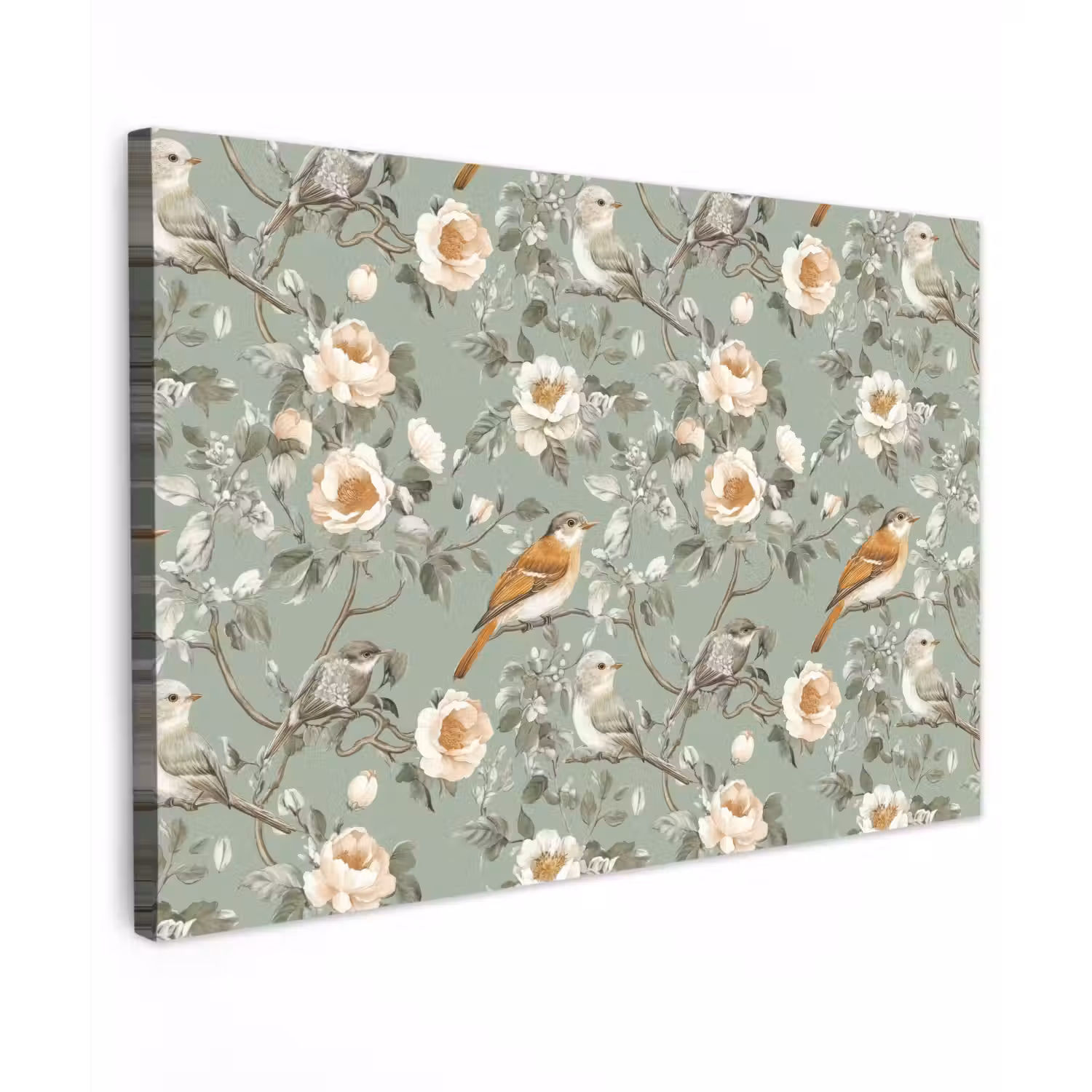 Roze - Vogels - Kleurrijk Tuinposter op houten frame 2 cm dik klein 845 -3d