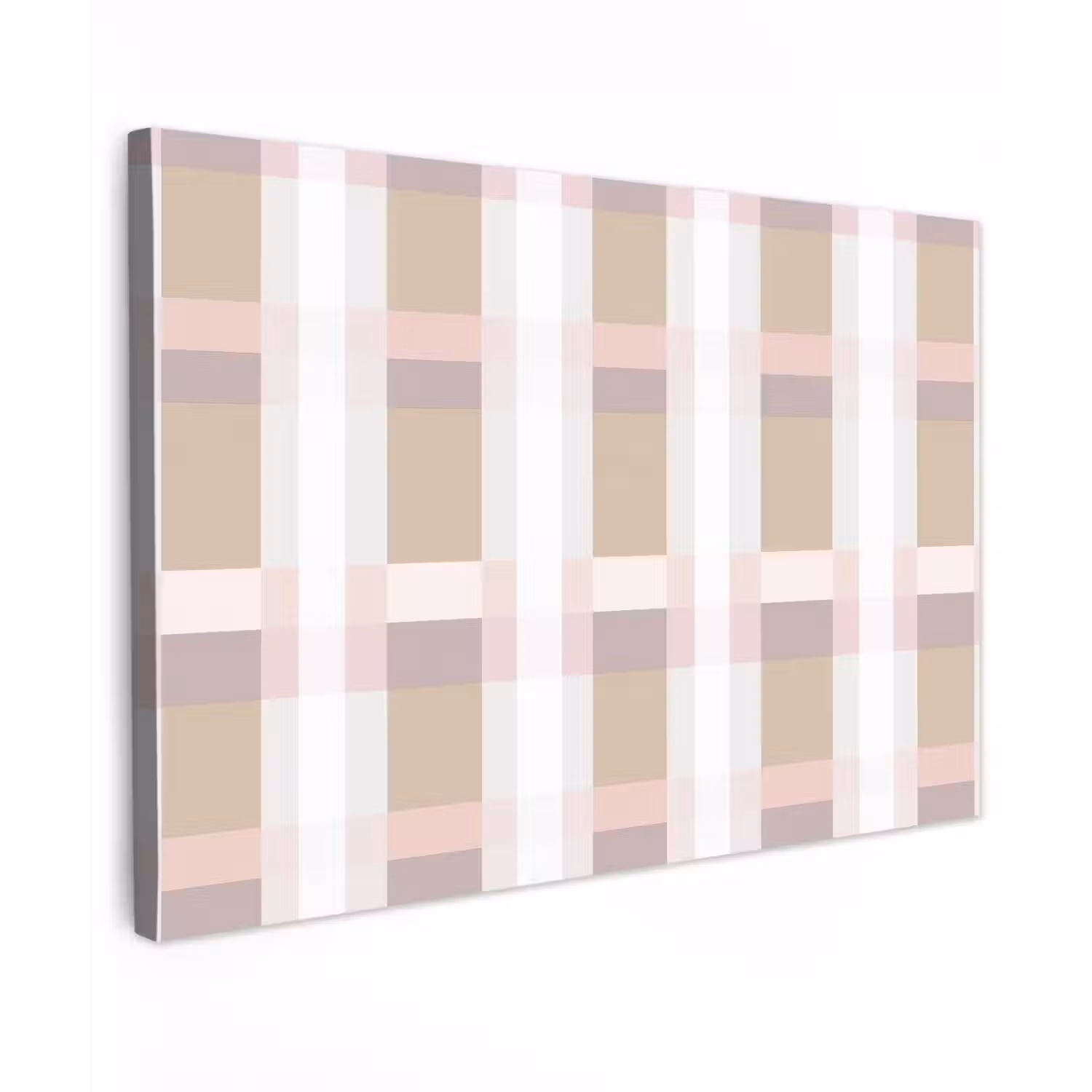 Ruitpatroon - Aardetinten - Minimalistisch Tuinposter op houten frame 2 cm dik klein 845 -3d