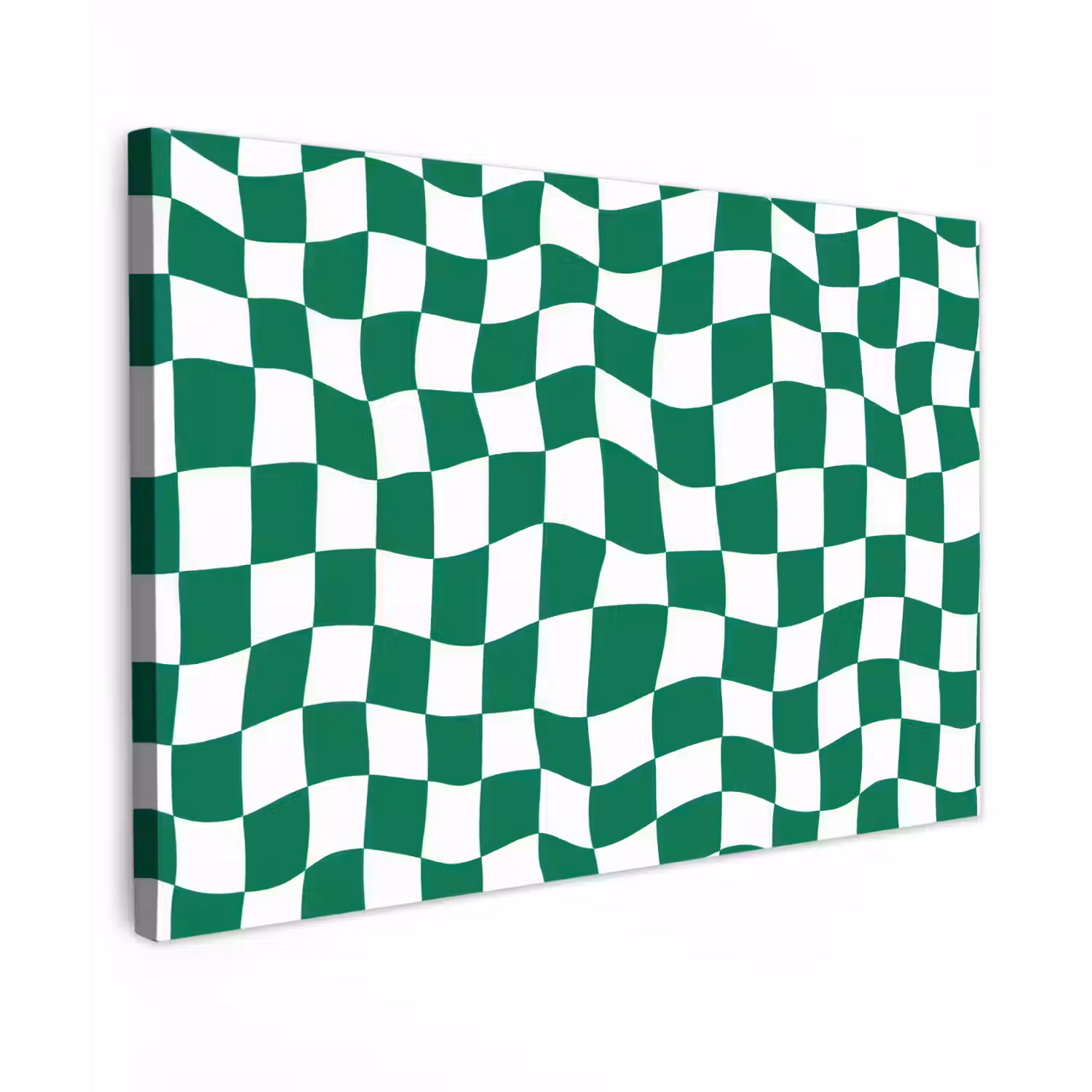 Schaakbord - Golvend - Groen Tuinposter op houten frame 2 cm dik klein 845 -3d