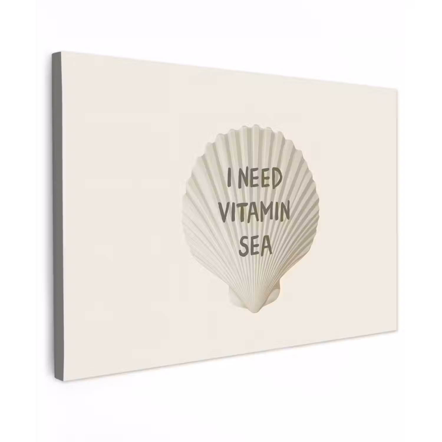 Schelp - Quote - Groen Tuinposter op houten frame 2 cm dik klein -3d