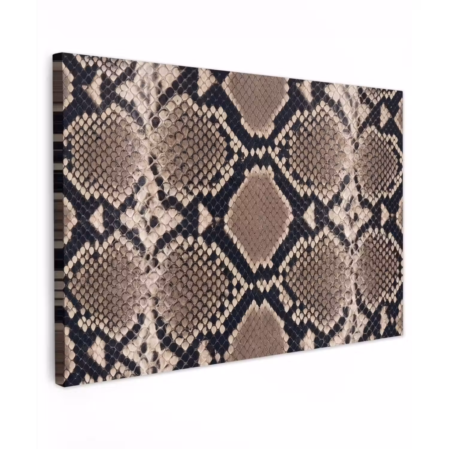 Slangenprint - Python - Bruin Tuinposter op houten frame 2 cm dik klein -3d