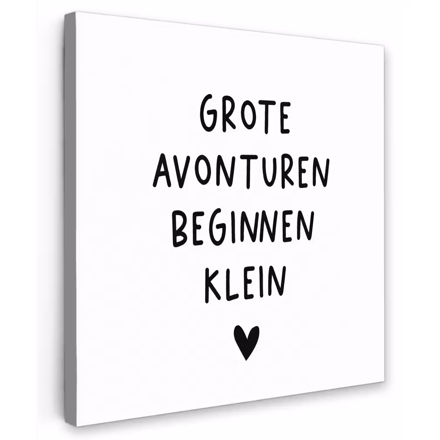 Spreuken - Grote avonturen beginnen klein - Quotes Tuinposter op houten frame 2 cm dik middel -3d