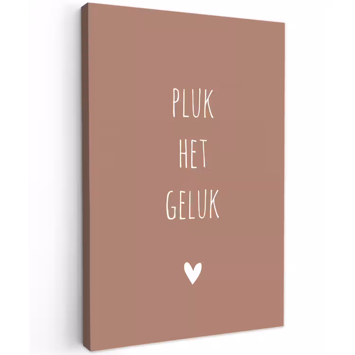 Spreuken - Pluk het geluk - Quotes Tuinposter op houten frame 2 cm dik klein -3d