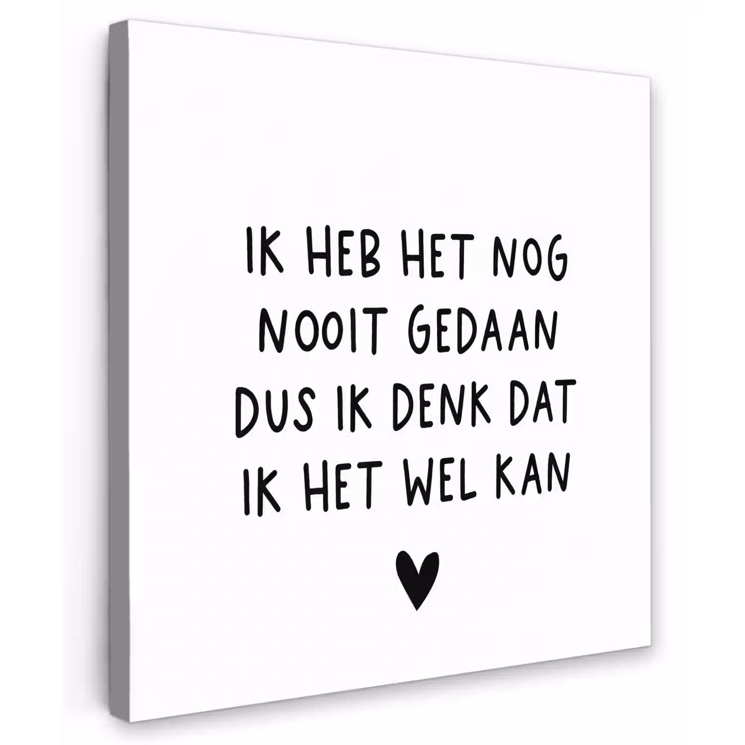 Spreuken - Quotes - Ik heb het nog nooit gedaan dus Tuinposter op houten frame 2 cm dik middel -3d