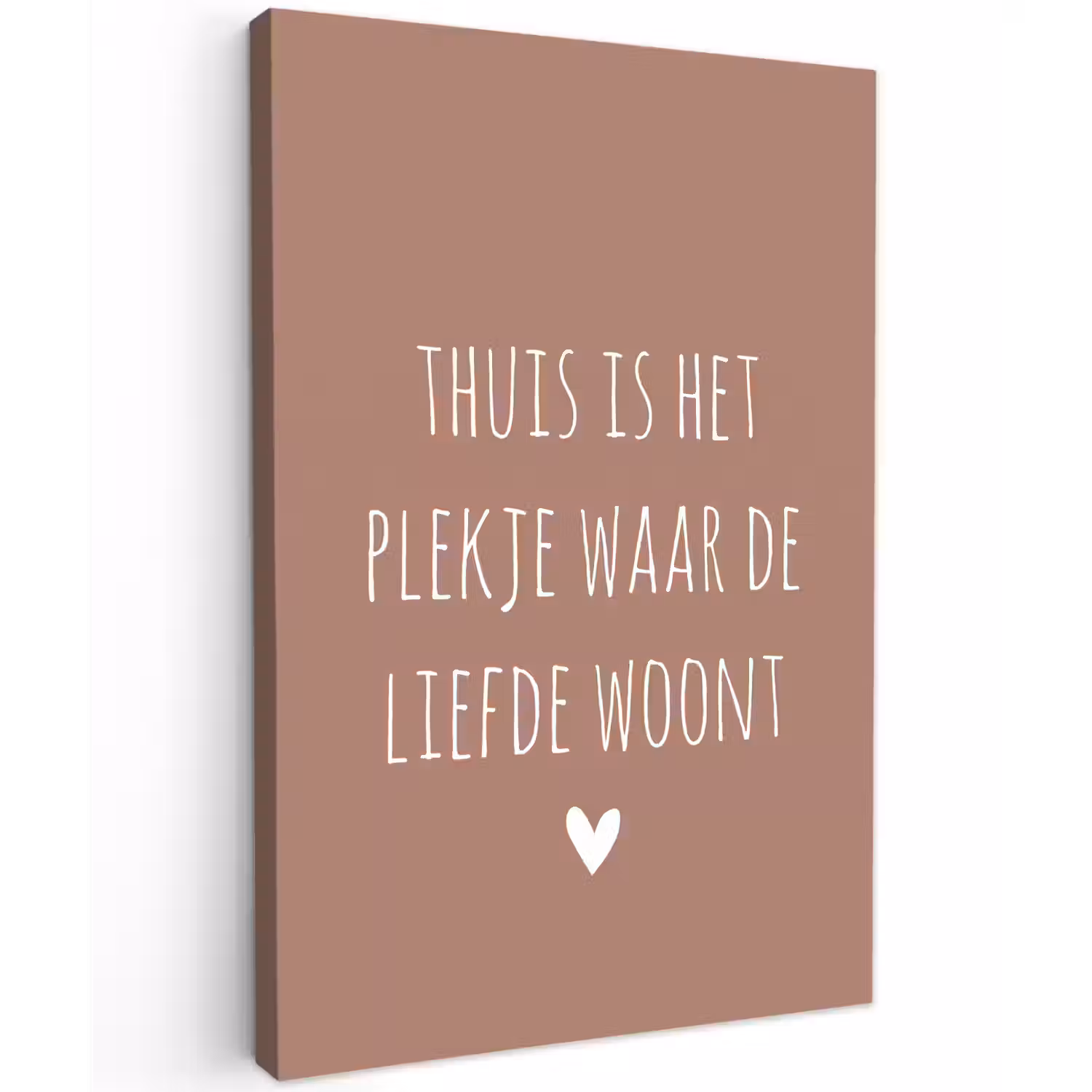 Spreuken - Thuis is het plekje waar de liefde woont - Quotes Tuinposter op houten frame 2 cm dik klein -3d