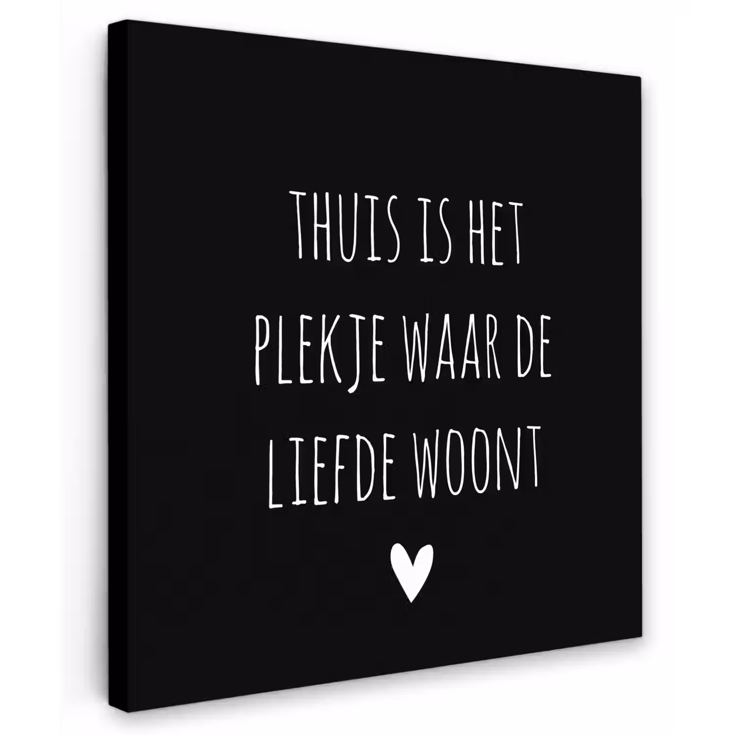 Spreuken - Thuis is het plekje waar de liefde woont - Quotes Tuinposter op houten frame 2 cm dik middel -3d