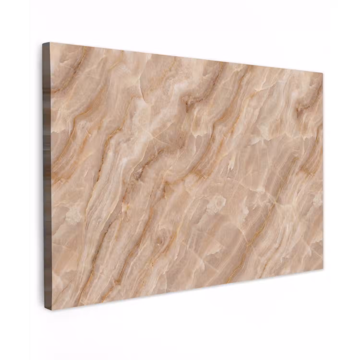Steen - Ader - Natuur - Modern - Beige Tuinposter op houten frame 2 cm dik klein -3d